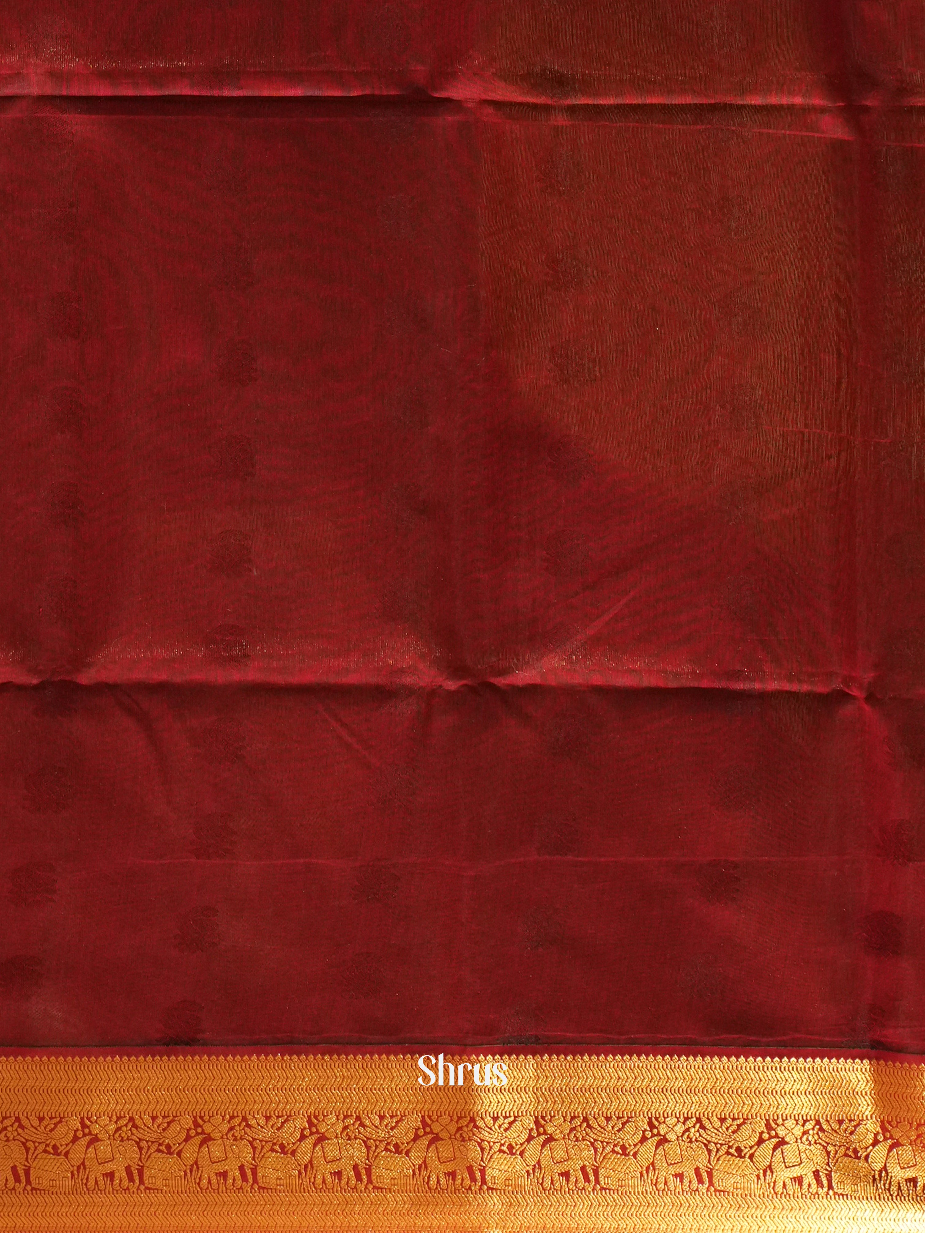 Green & Maroon -Semi Silkcotton - Shop on ShrusEternity.com