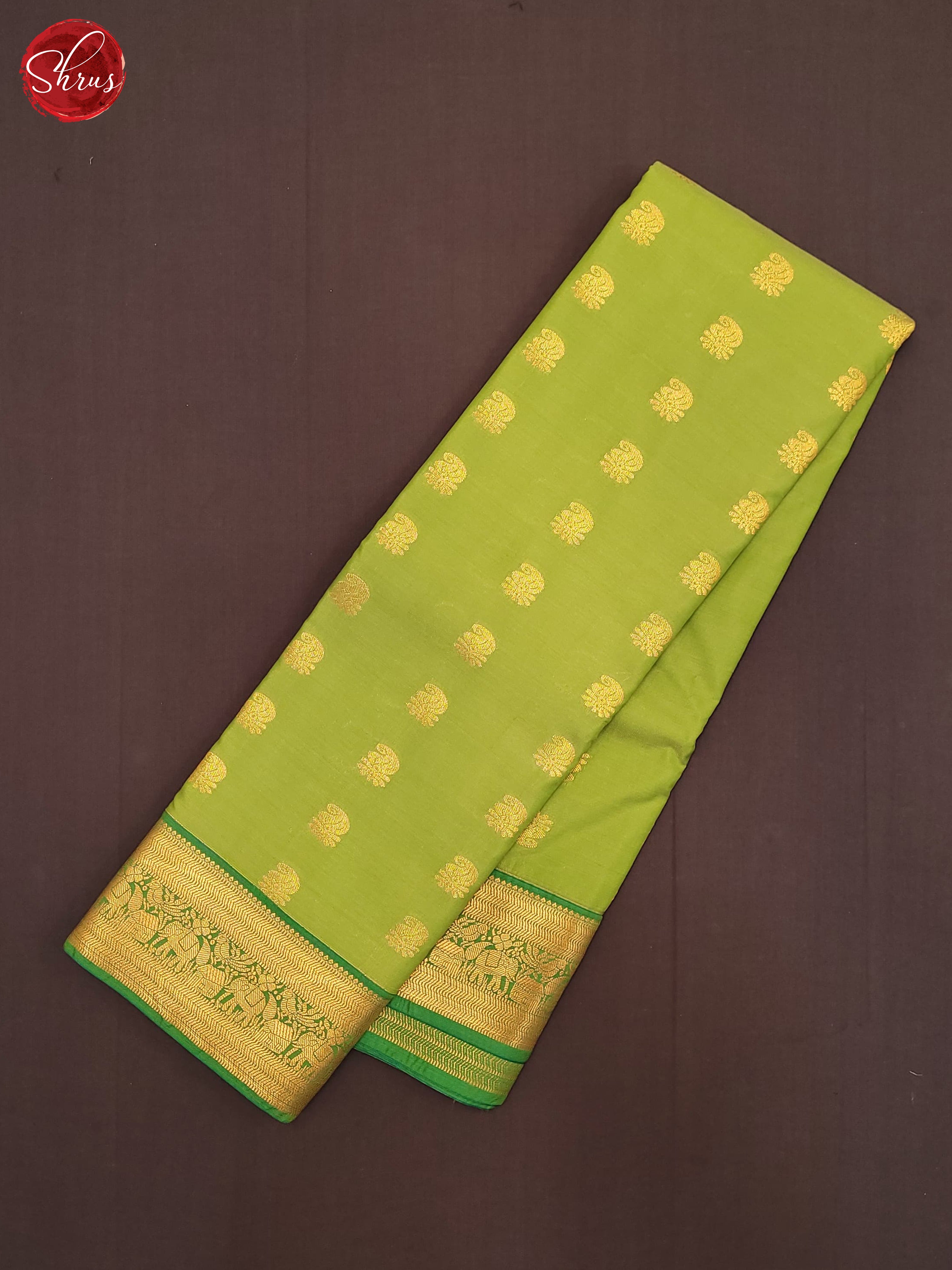 Green - Semi Kanchipuram Saree - Shop on ShrusEternity.com
