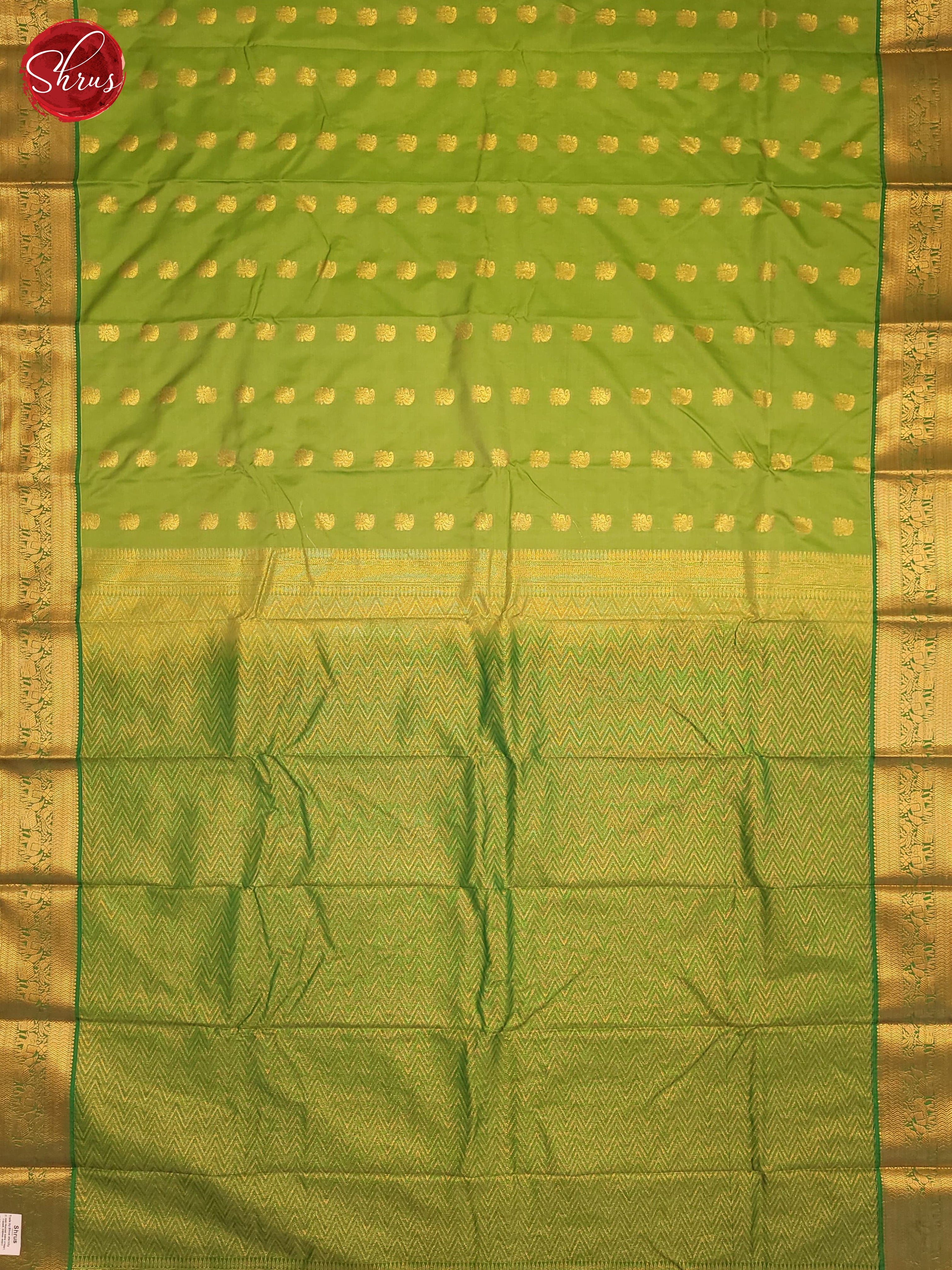 Green - Semi Kanchipuram Saree - Shop on ShrusEternity.com
