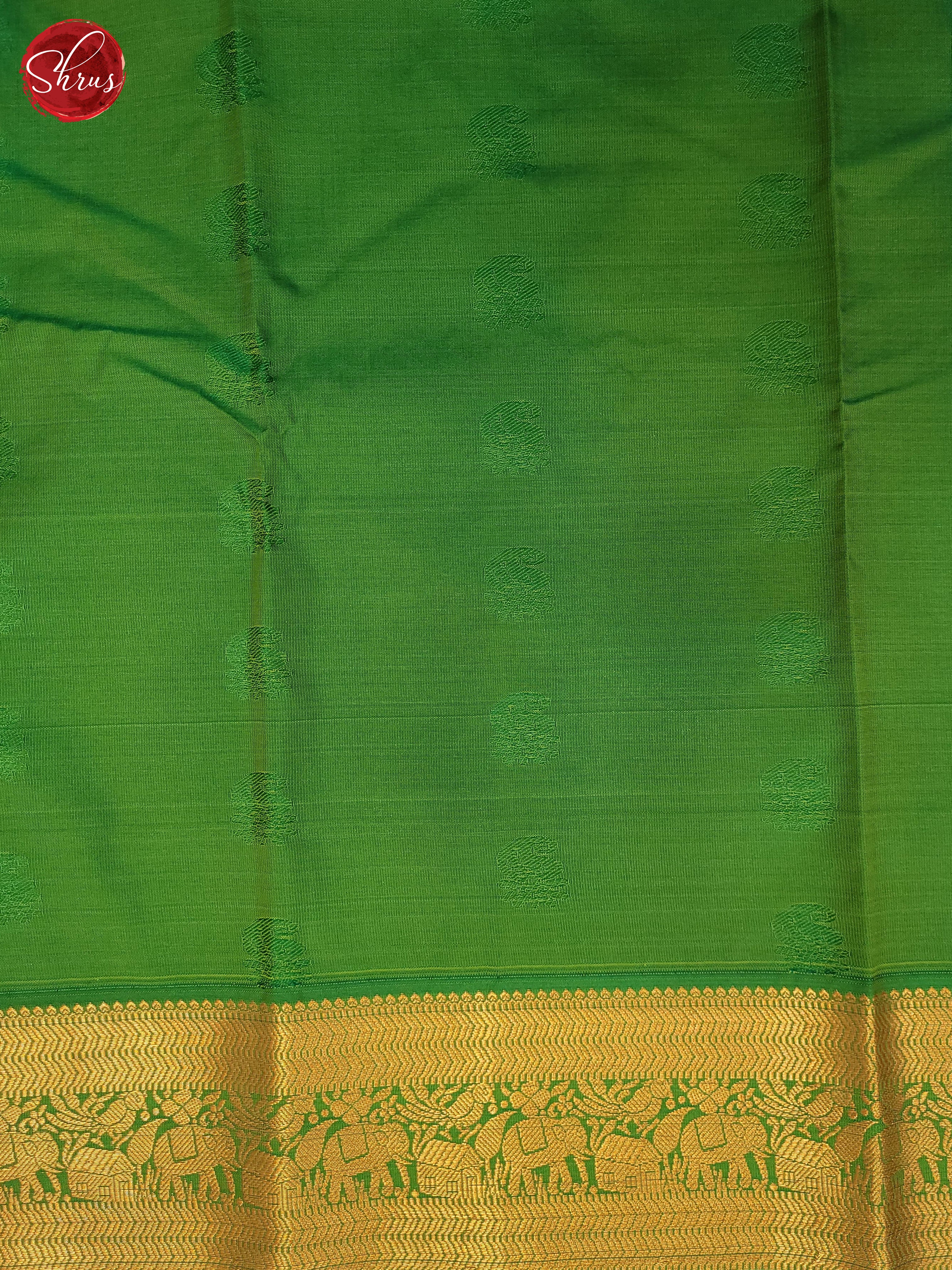 Green - Semi Kanchipuram Saree - Shop on ShrusEternity.com