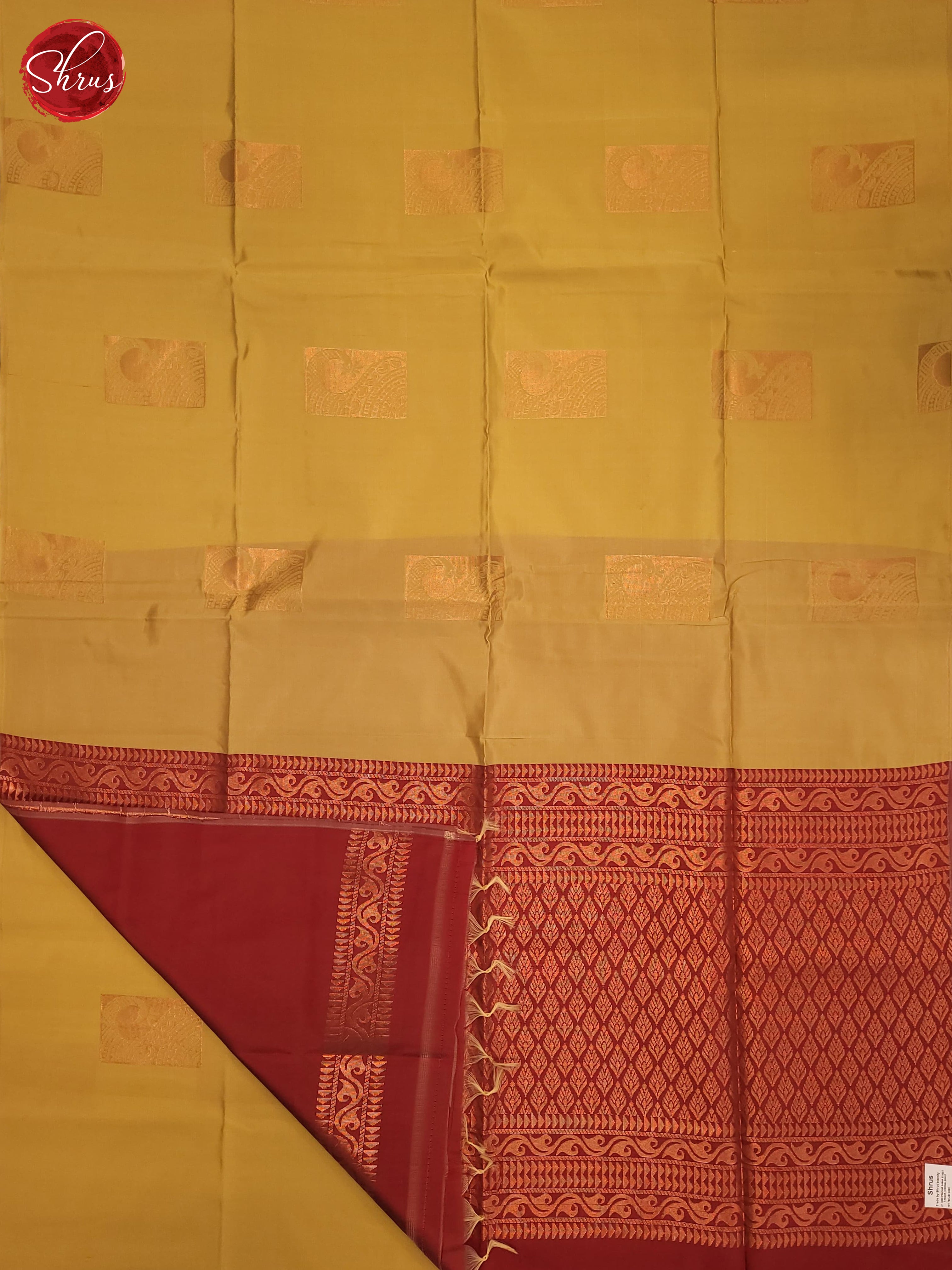 Beige & Maroon - Semi Softsilk Saree - Shop on ShrusEternity.com