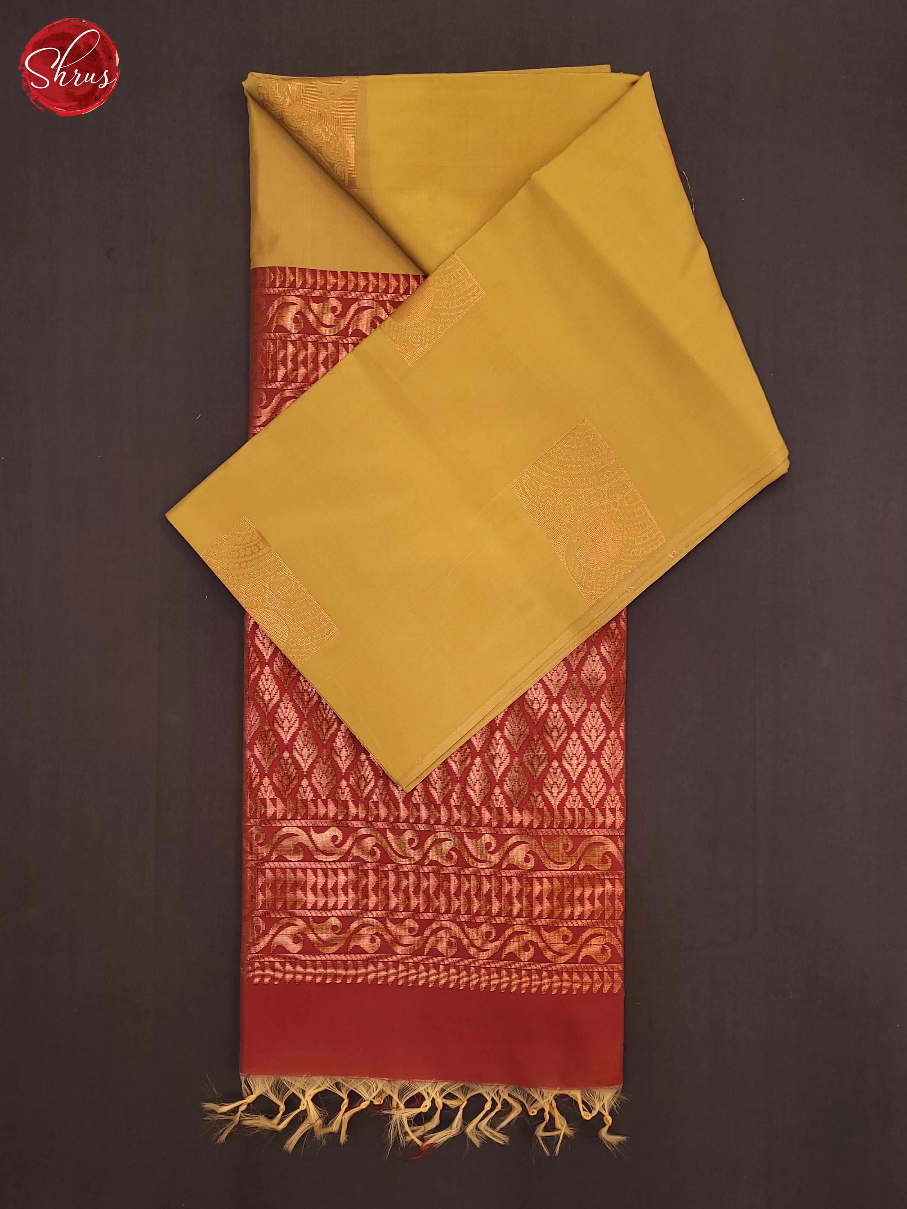 Beige & Maroon - Semi Softsilk Saree - Shop on ShrusEternity.com