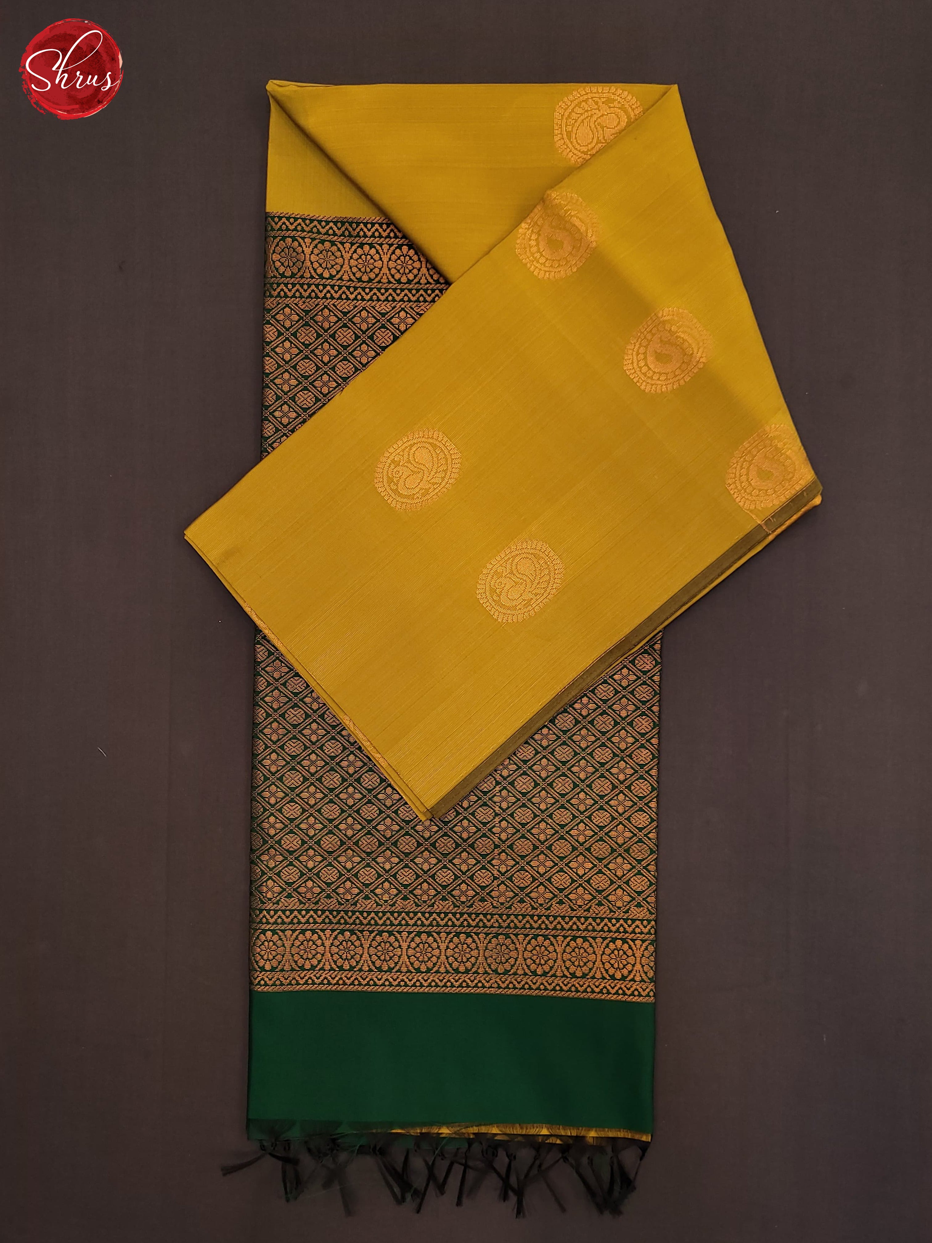 Mustardy Green & Green - Semi Softsilk Saree - Shop on ShrusEternity.com