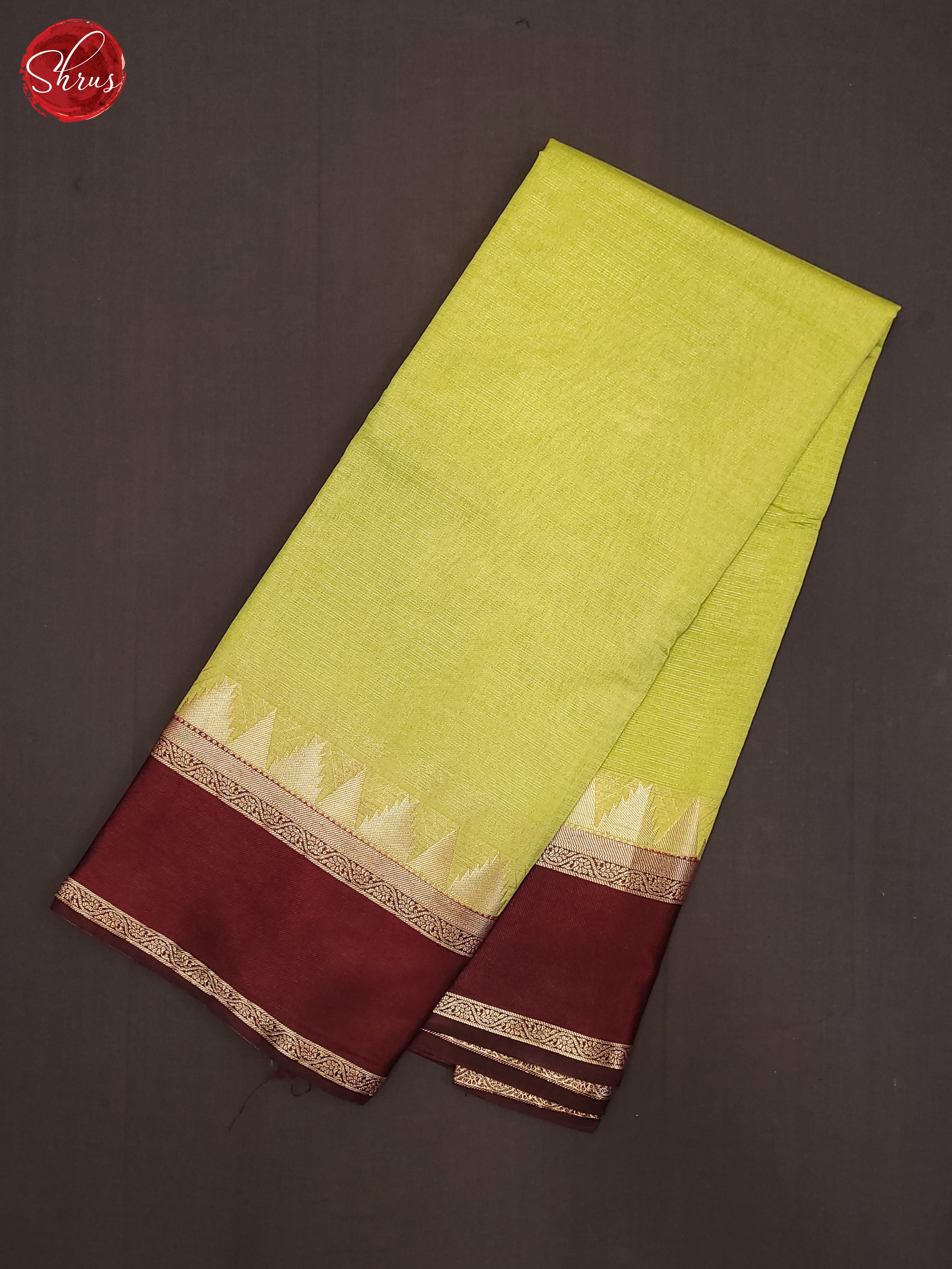 Green & Brown - Semi Dupion Saree - Shop on ShrusEternity.com