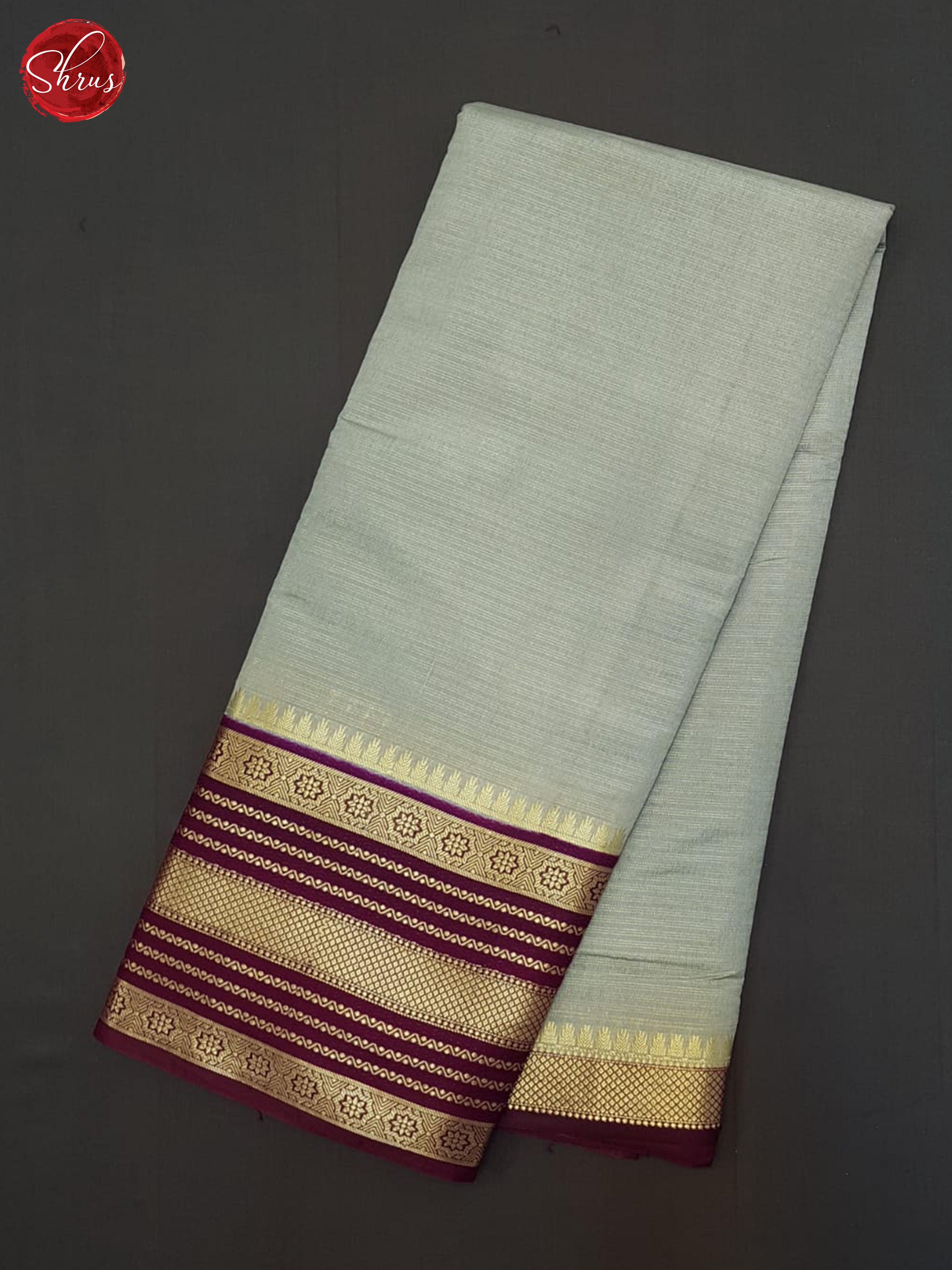 Grey & Wine - Semi Dupion Saree - Shop on ShrusEternity.com