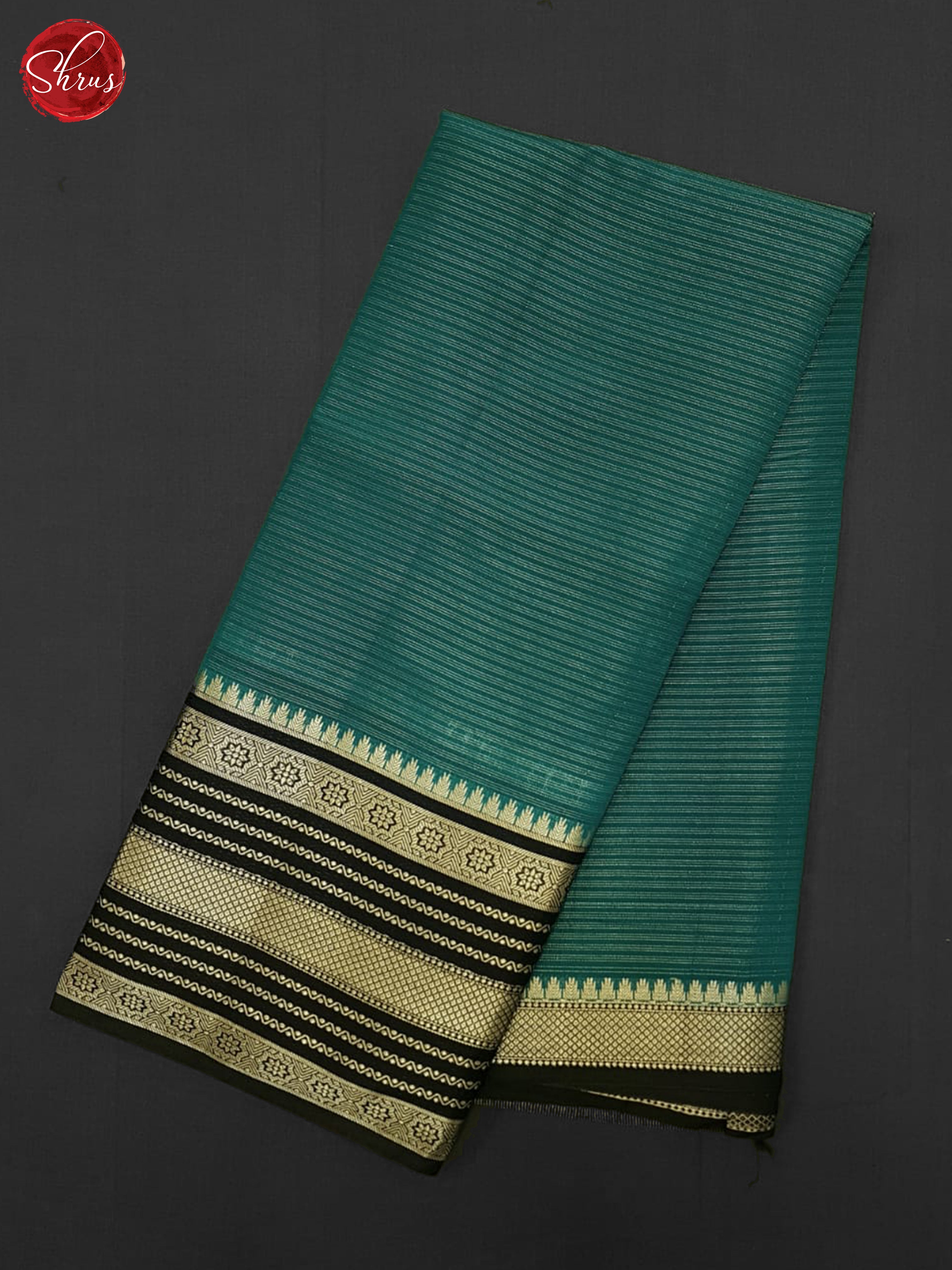 peacock Neck & Blue- Semi Dupion Saree - Shop on ShrusEternity.com
