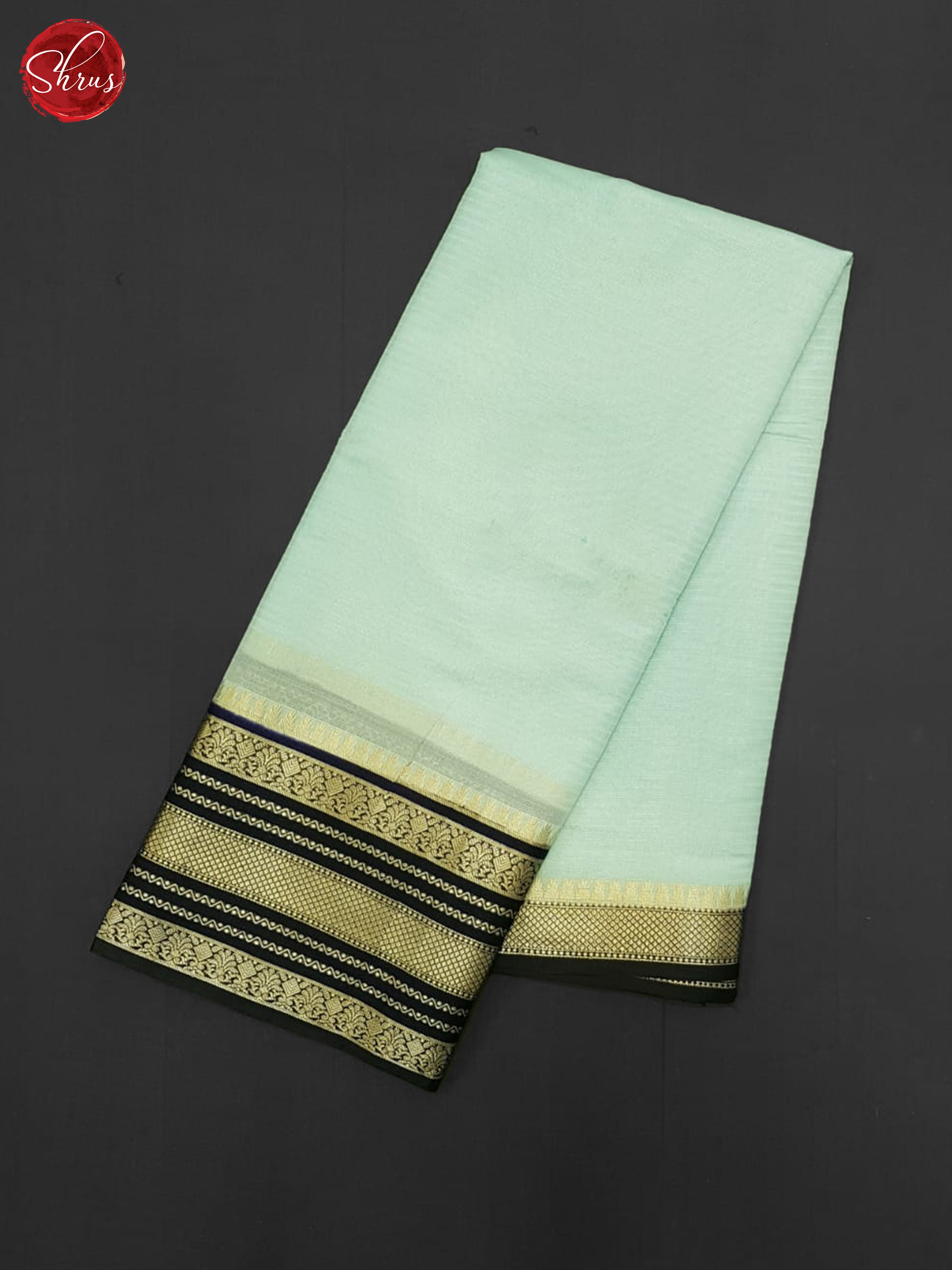 Ice Blue & Blue- Semi Dupion Saree - Shop on ShrusEternity.com
