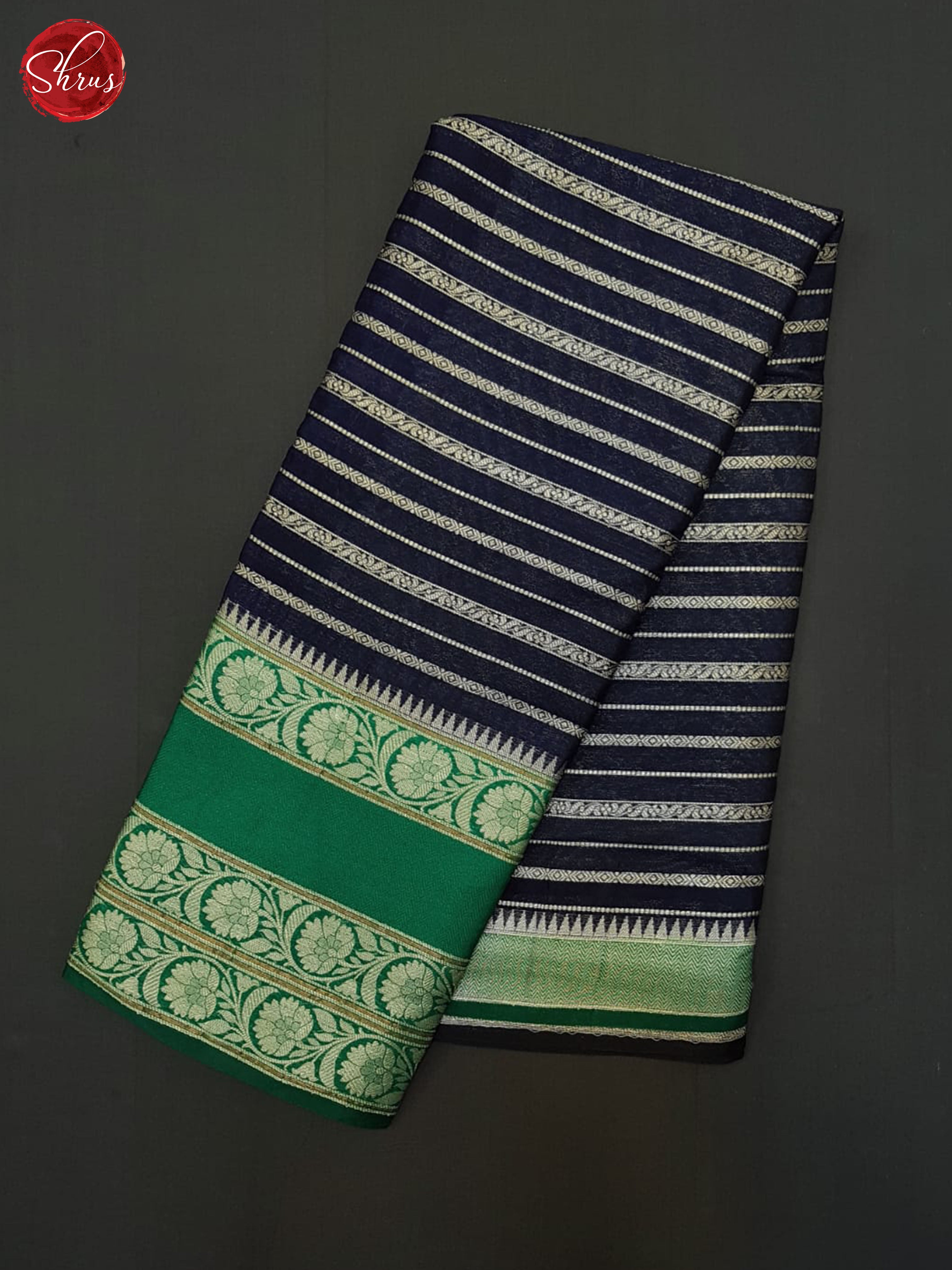 Blue & Green- Semi Dupion Saree - Shop on ShrusEternity.com