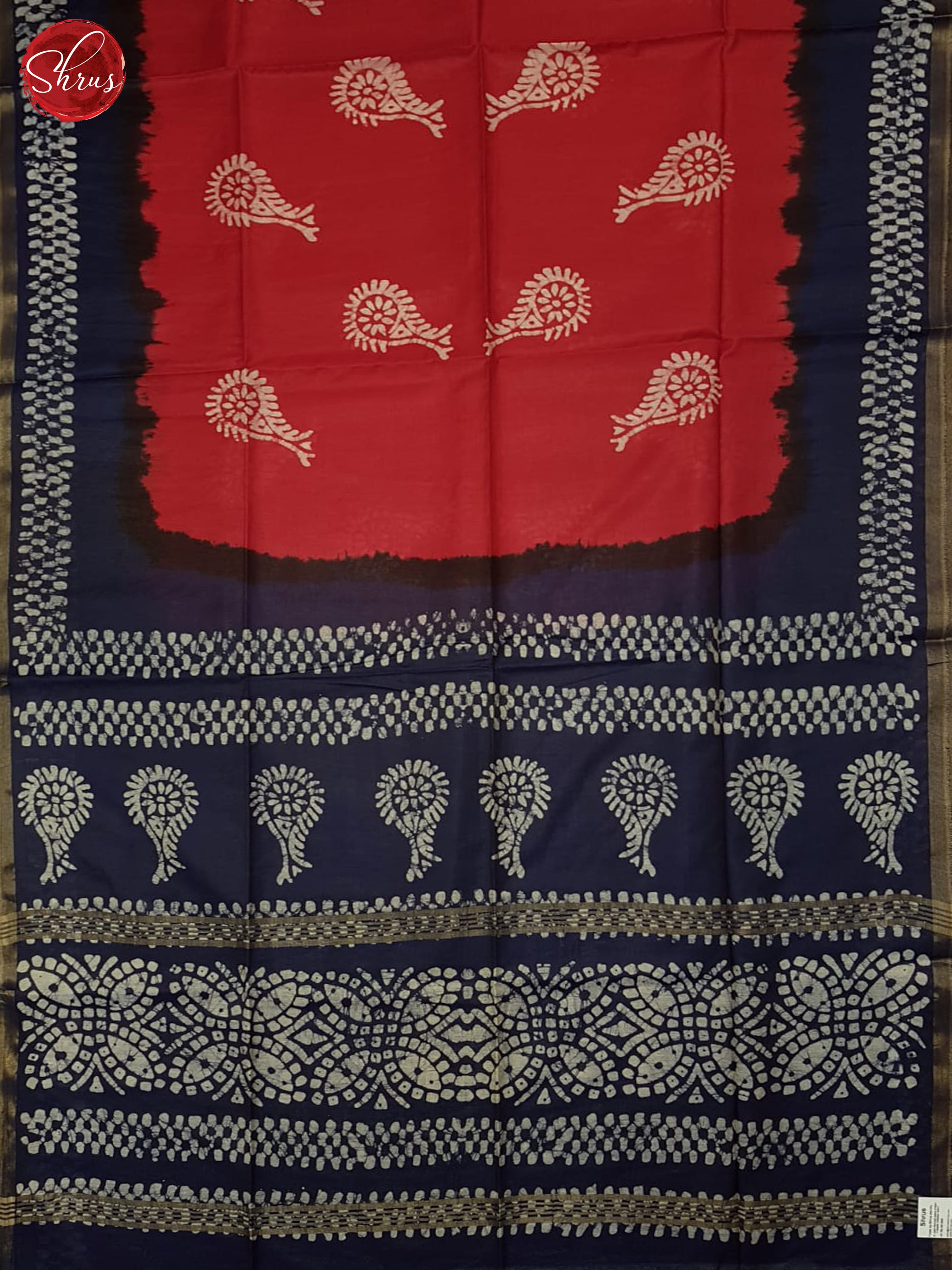 Red & Blue - Bhatik Saree - Shop on ShrusEternity.com