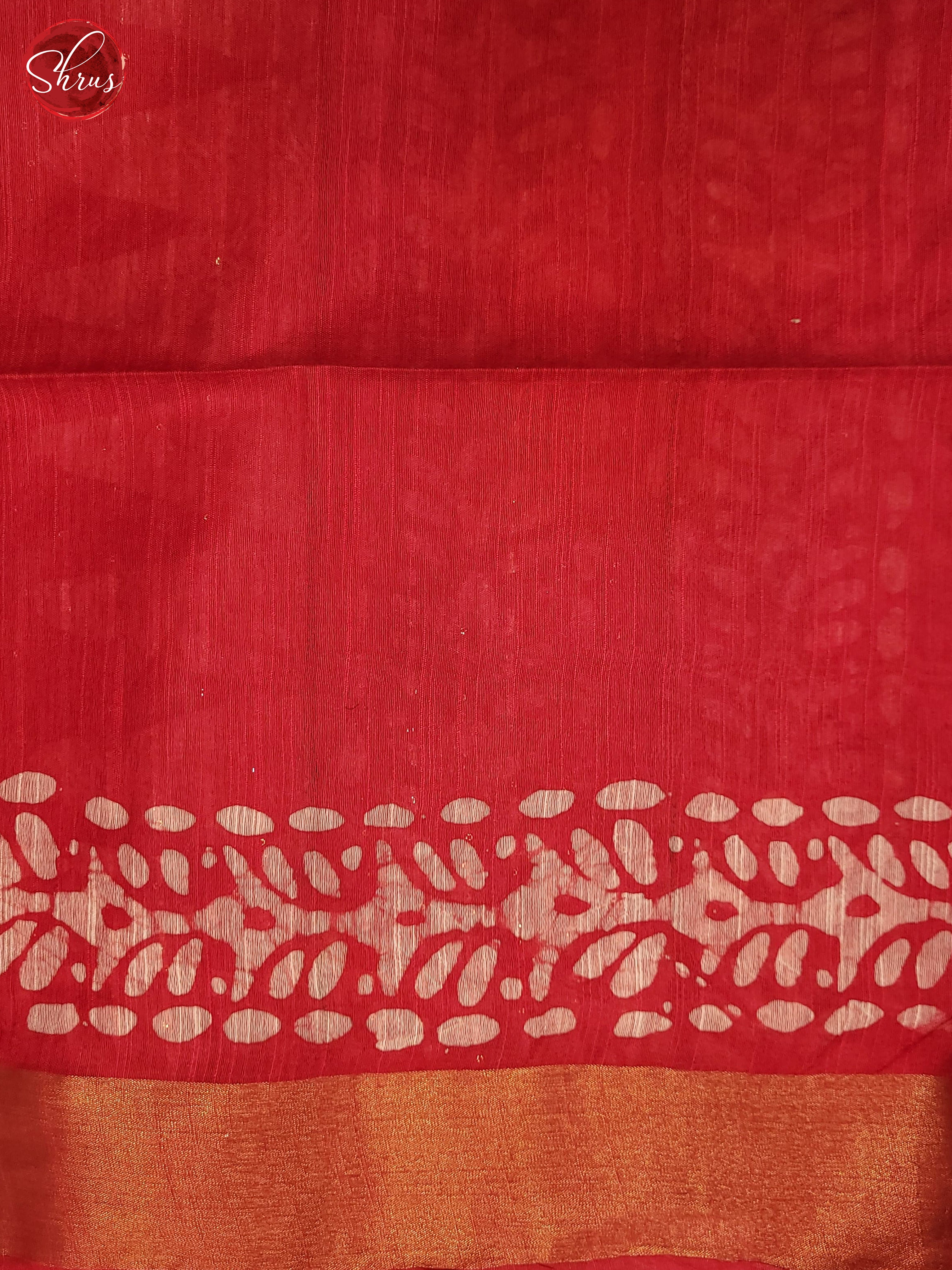 Blue & Red - Bhatik Saree with Gold Zari Border and Contrast Colorways - Shop on ShrusEternity.com