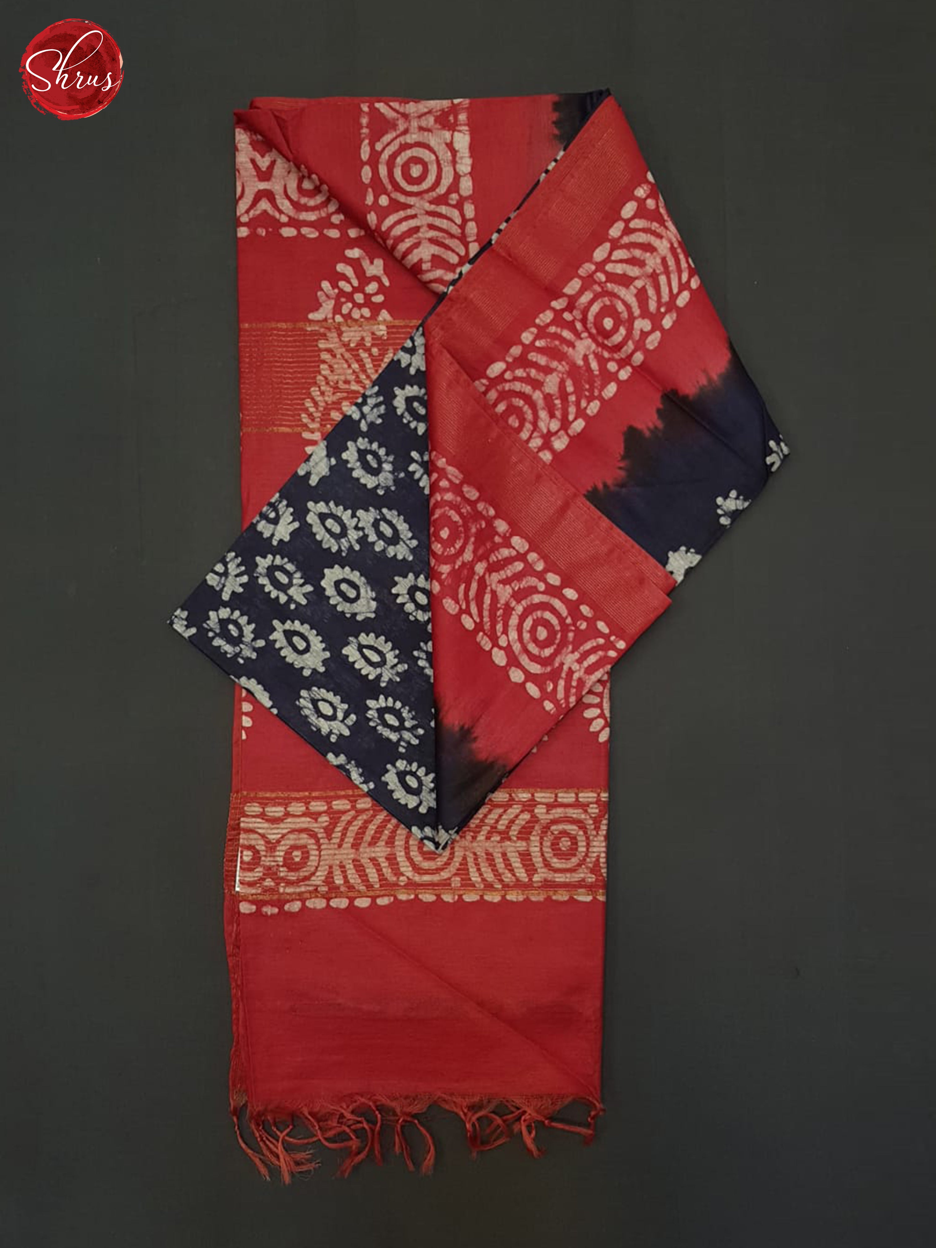 Blue & Red- Bhatik Saree - Shop on ShrusEternity.com