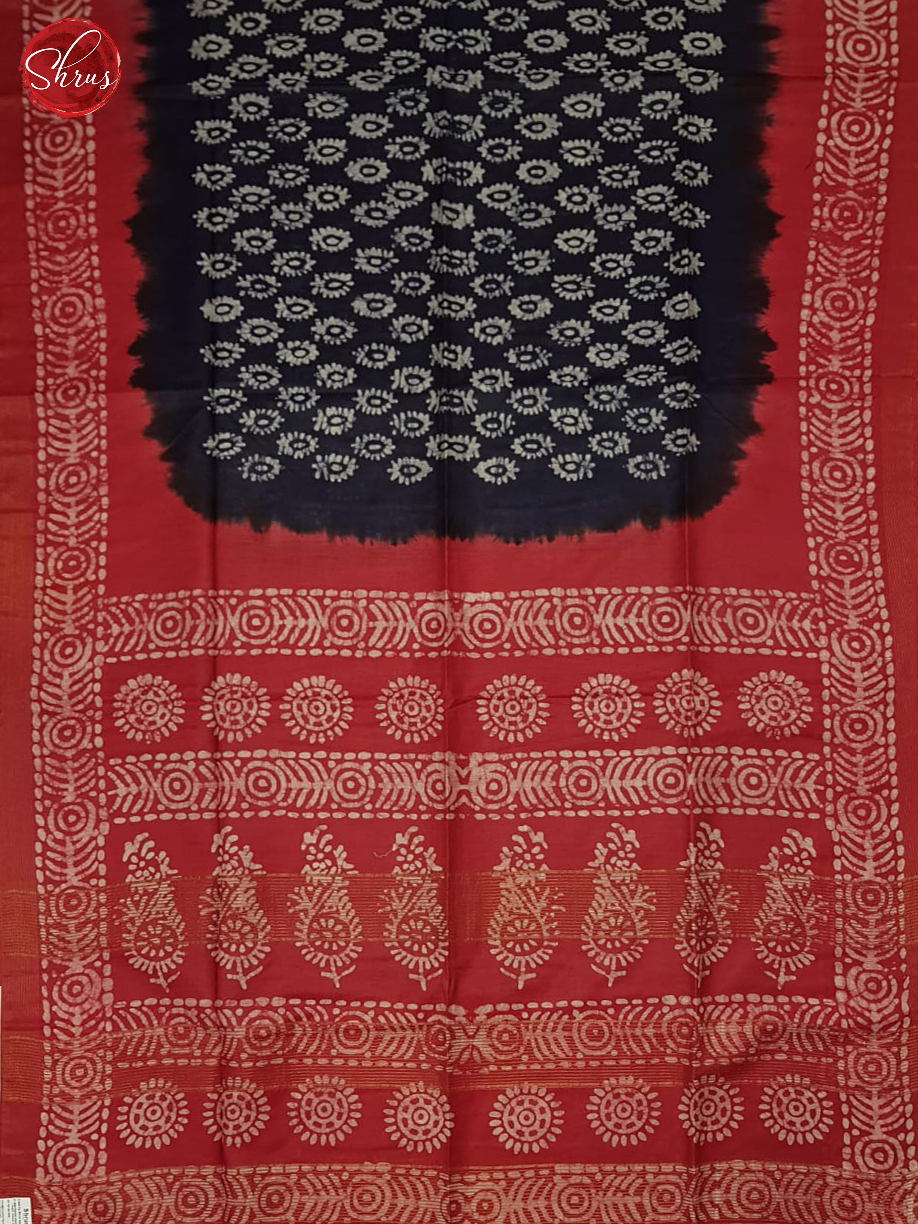 Blue & Red- Bhatik Saree - Shop on ShrusEternity.com