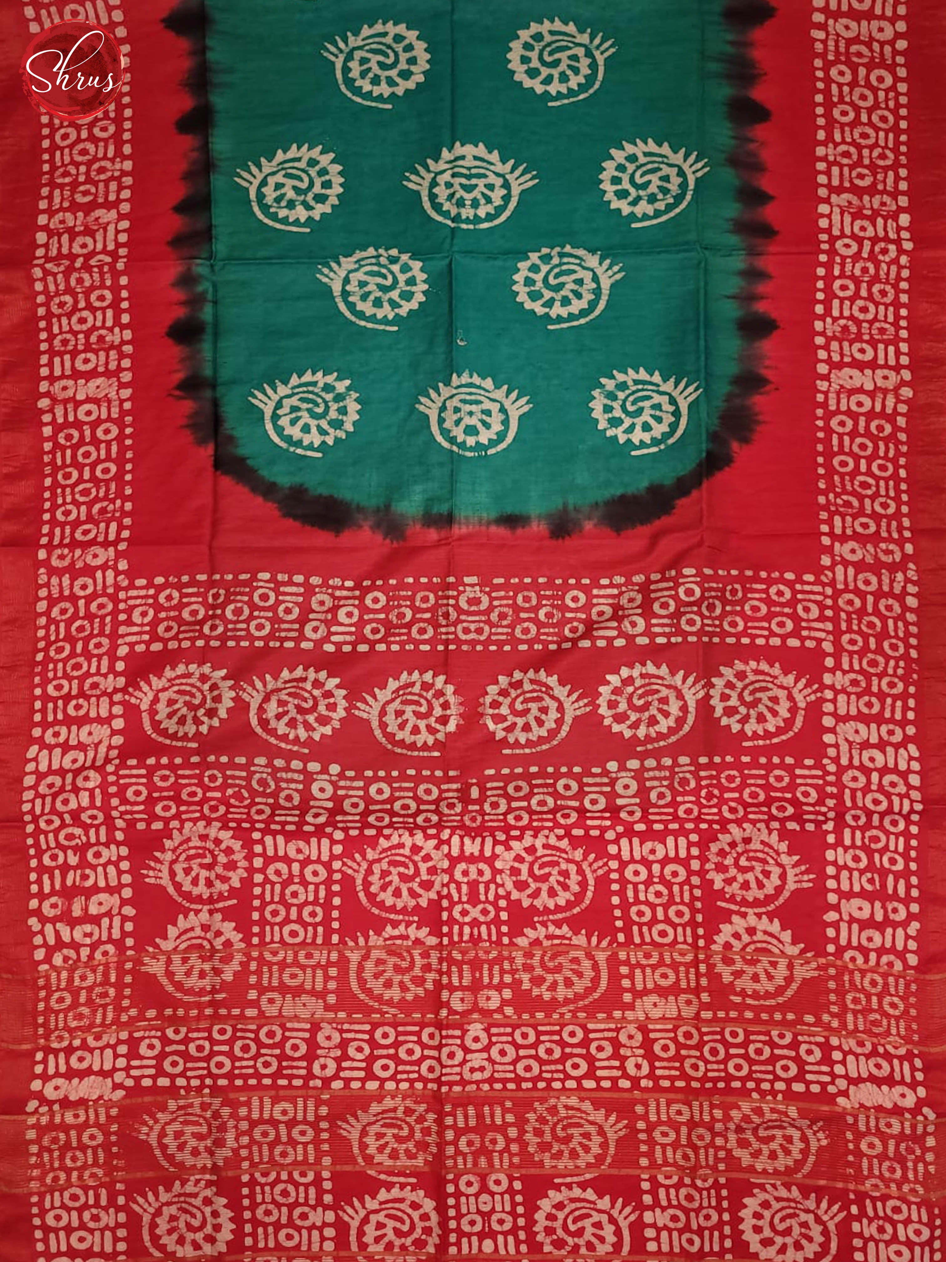Green and Red- Bhatik Saree - Shop on ShrusEternity.com