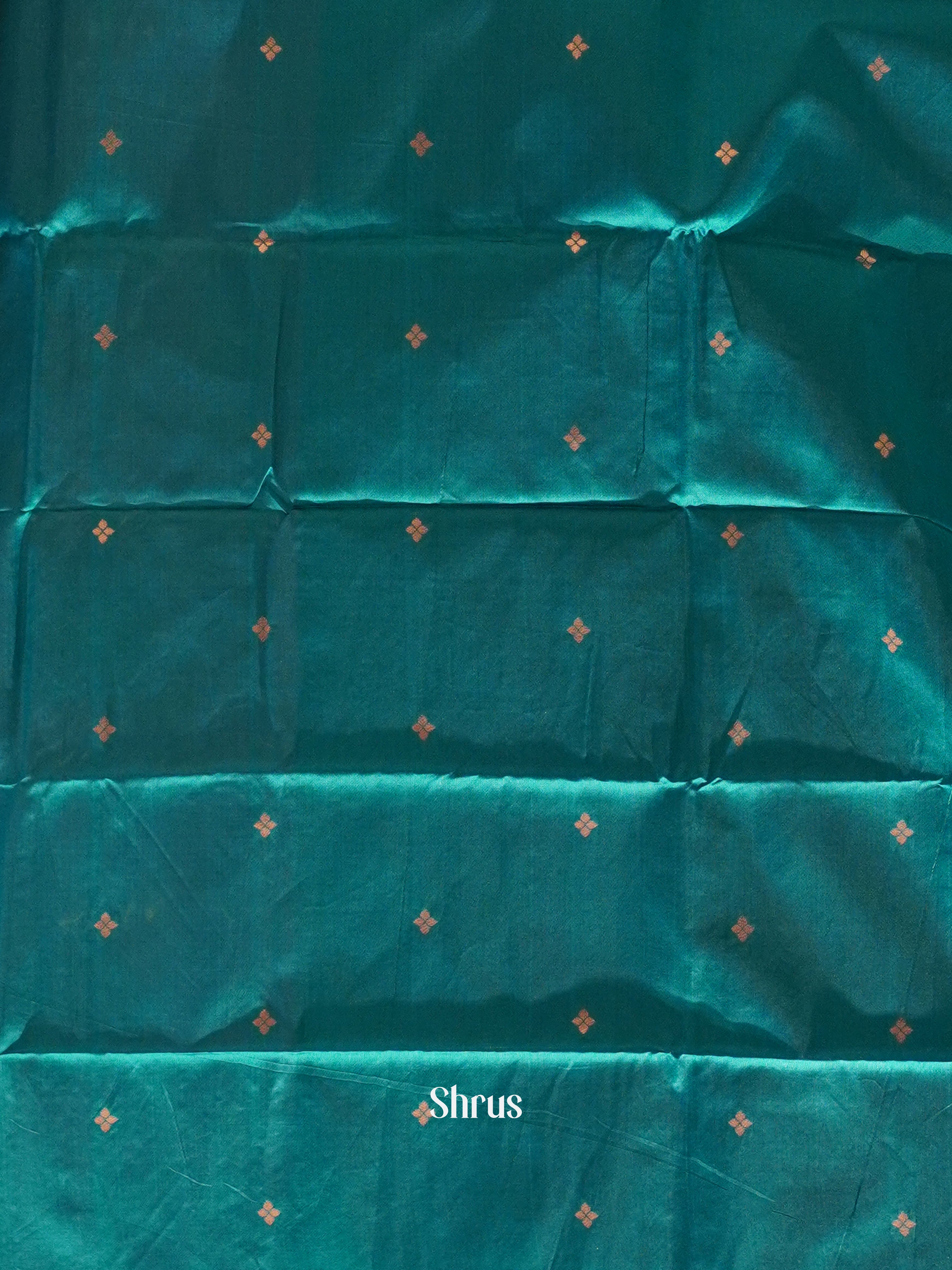 Pink And Peacock Neck- Semi soft silk saree - Shop on ShrusEternity.com