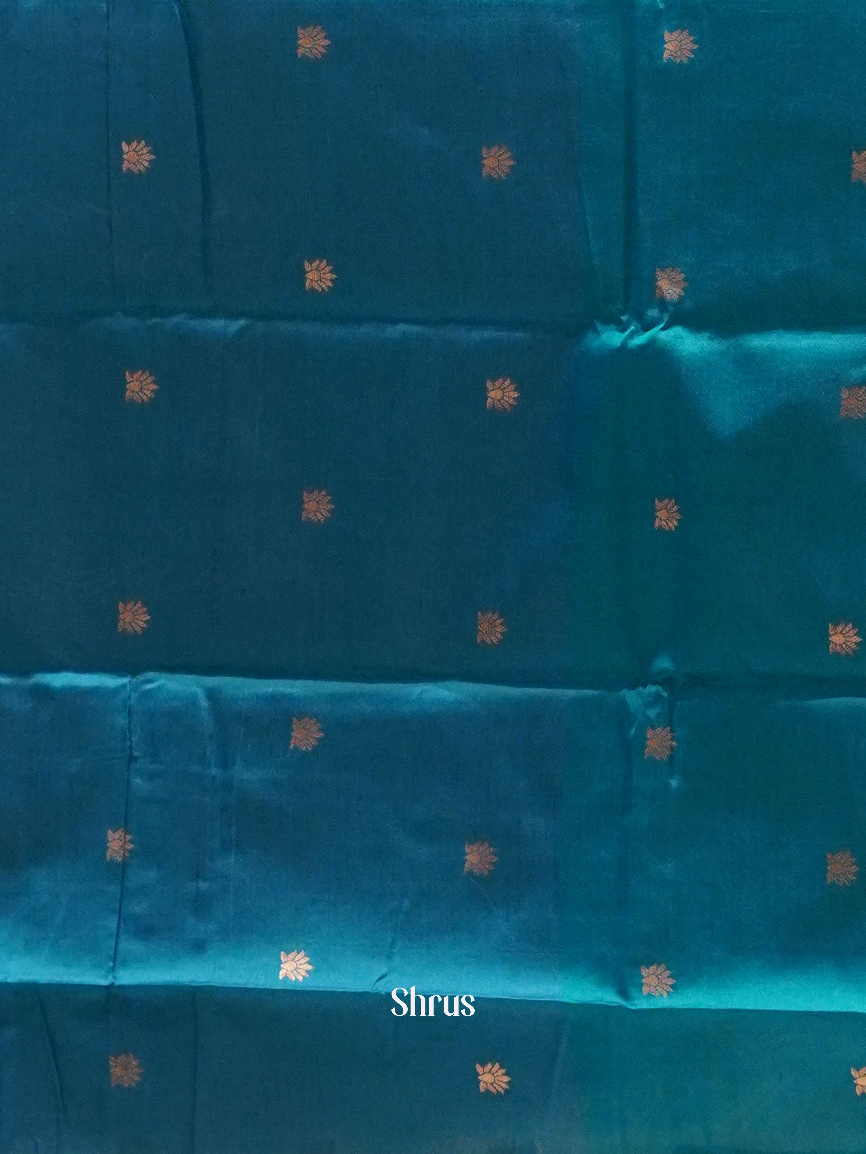 Wine & Blue Semi Softsilk Saree - Shop on ShrusEternity.com