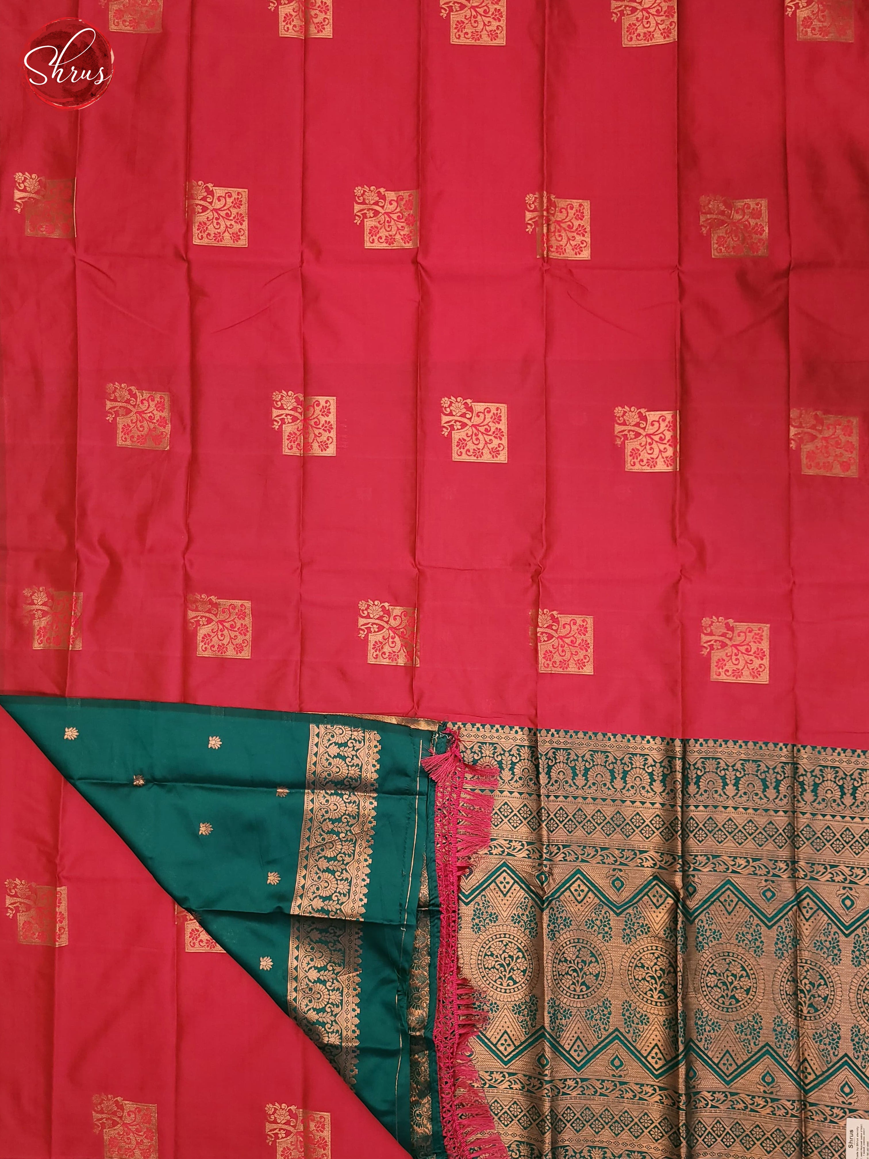 Pink & Green- Semi Softsilk Saree - Shop on ShrusEternity.com