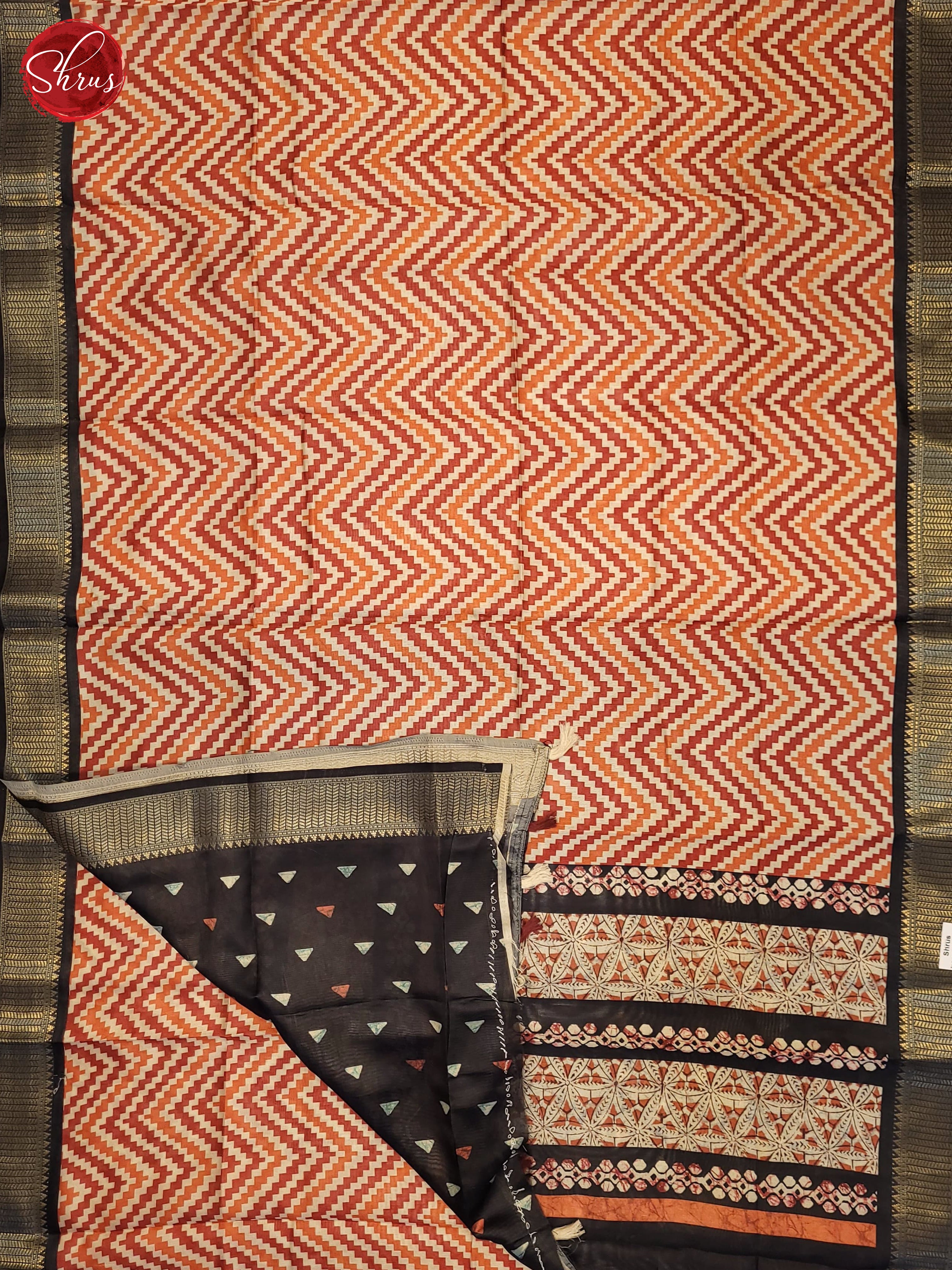 Cream & Red-semi Matka Cotton Saree - Shop on ShrusEternity.com