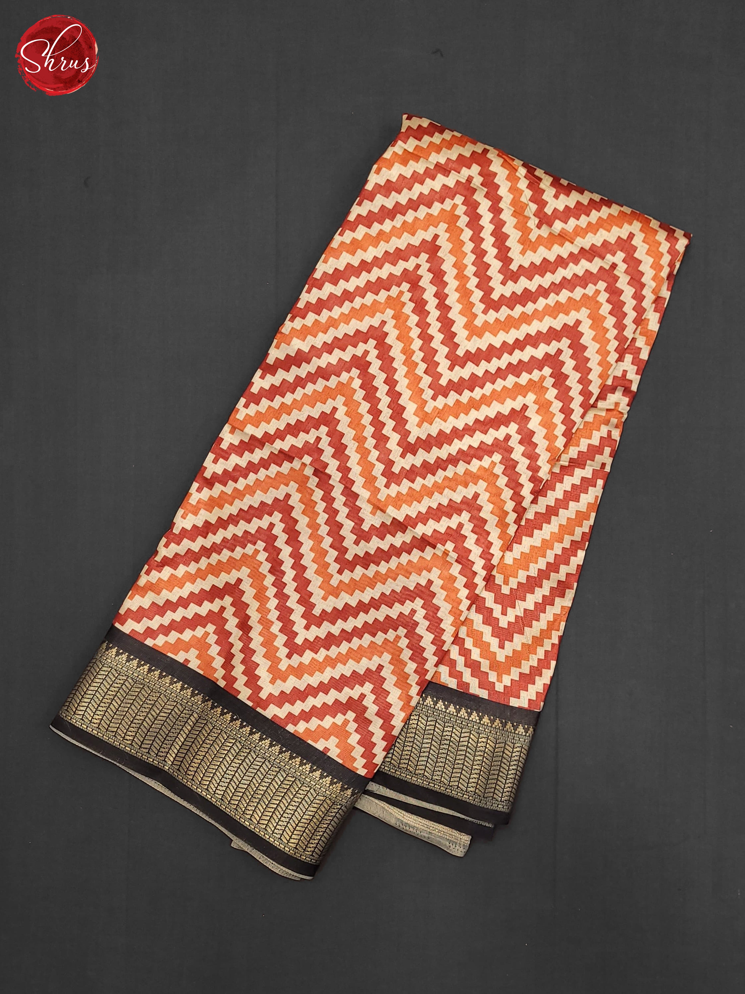 Cream & Red-semi Matka Cotton Saree - Shop on ShrusEternity.com