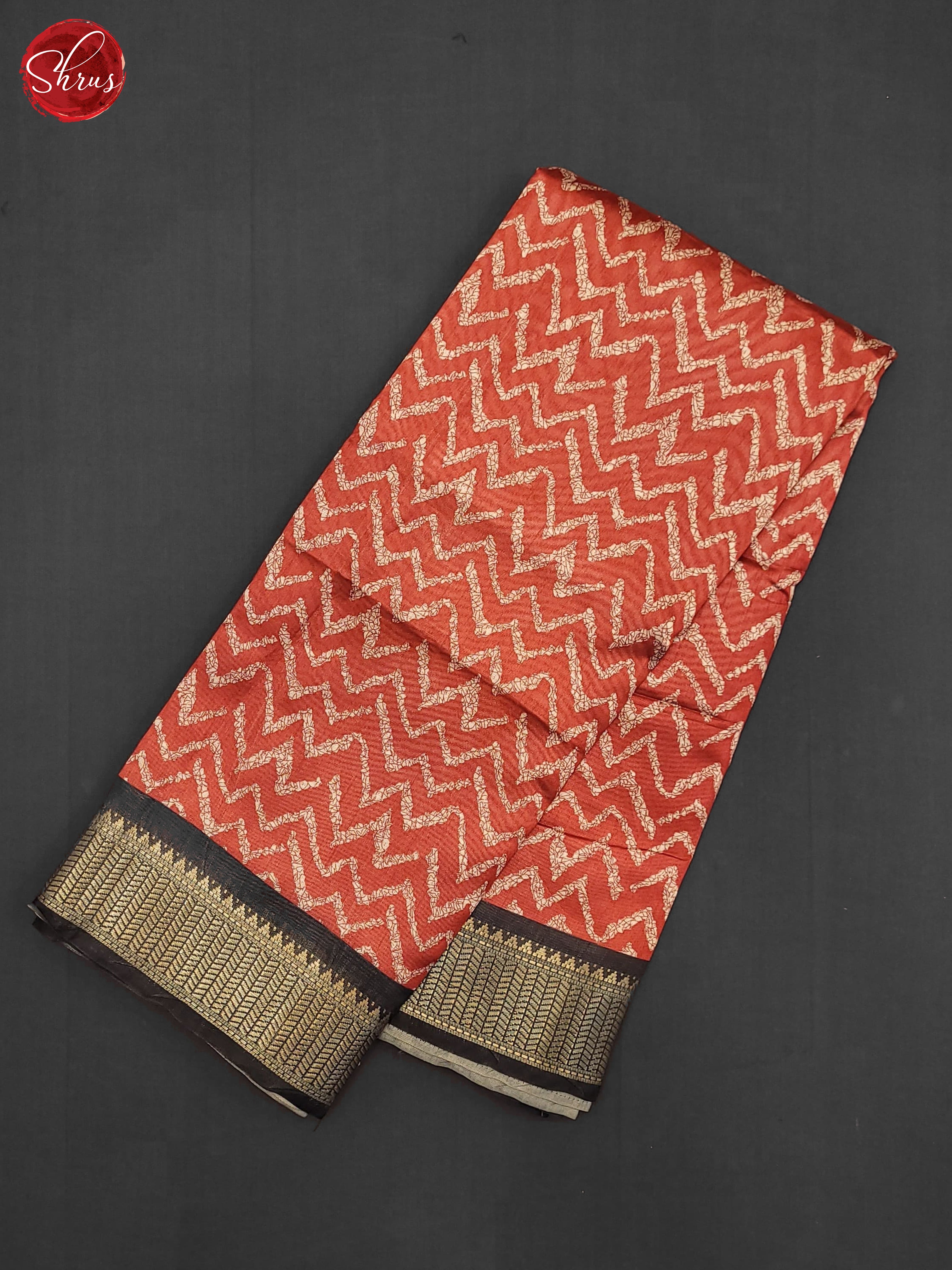 Red & Black - Semi Matka Cotton Saree - Shop on ShrusEternity.com