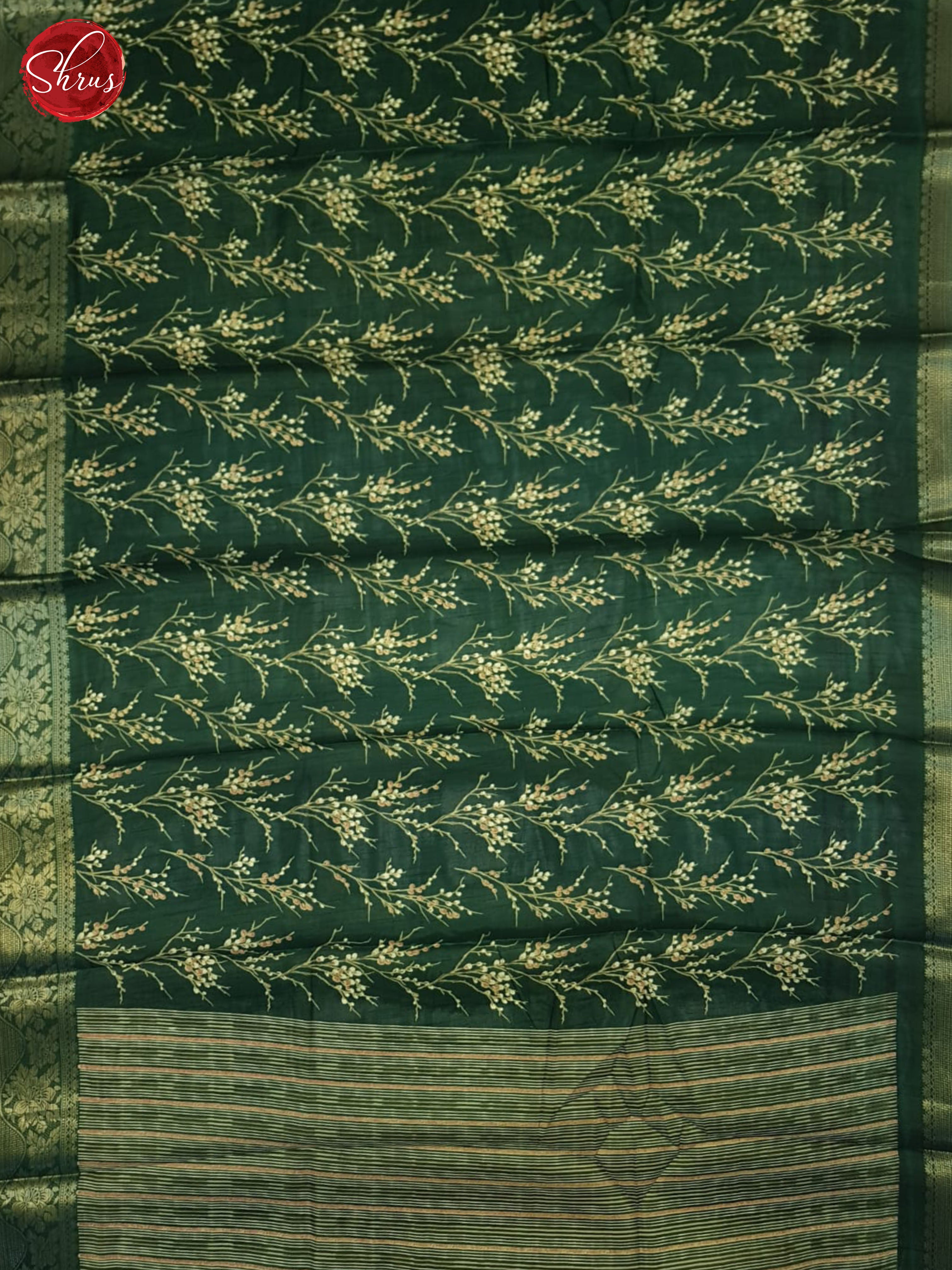 Green(Single Tone) - Semi Crepe Saree - Shop on ShrusEternity.com