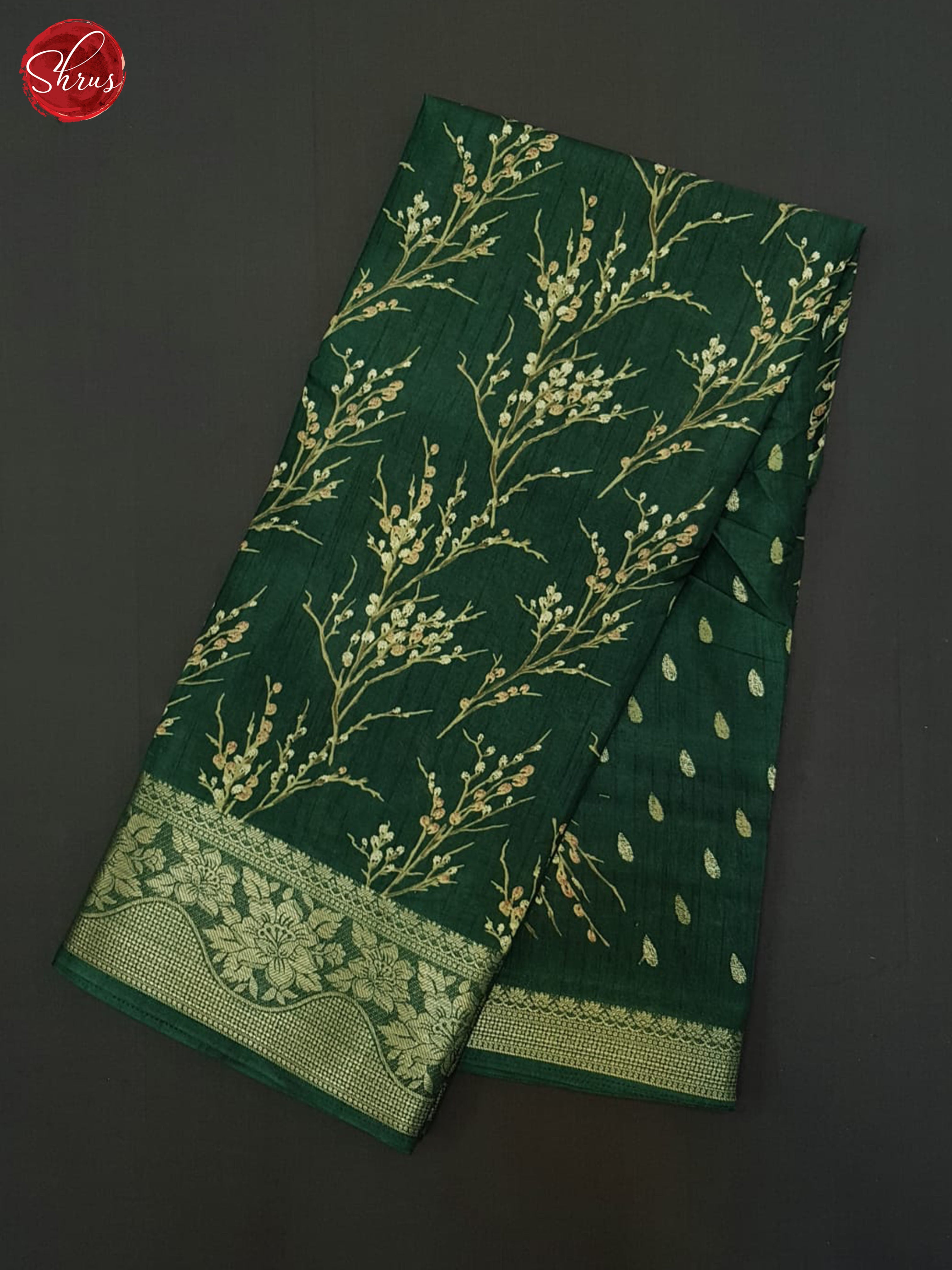 Green(Single Tone) - Semi Crepe Saree - Shop on ShrusEternity.com