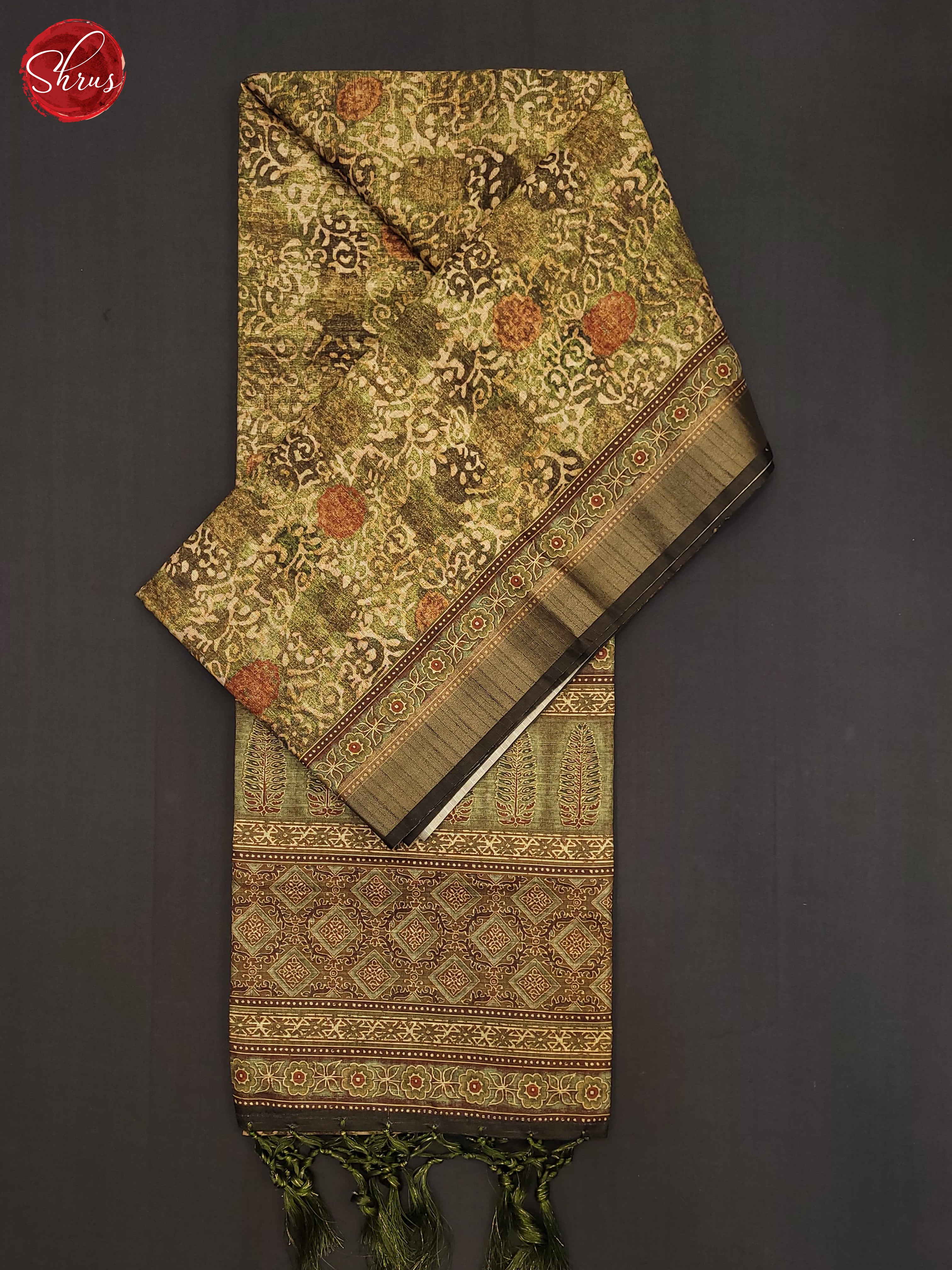 Green & Brown - Semi Tussar Saree - Shop on ShrusEternity.com