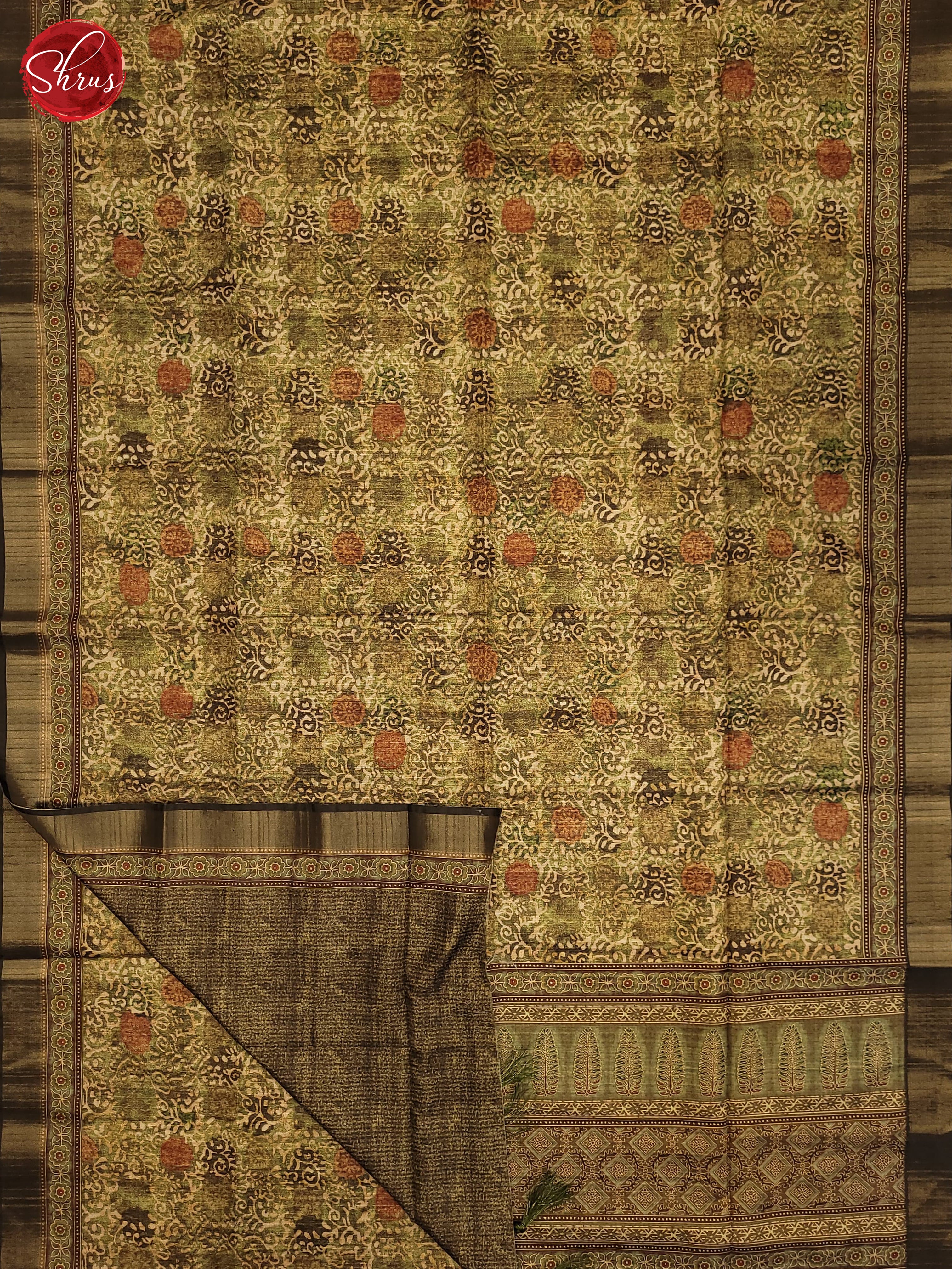 Green & Brown - Semi Tussar Saree - Shop on ShrusEternity.com