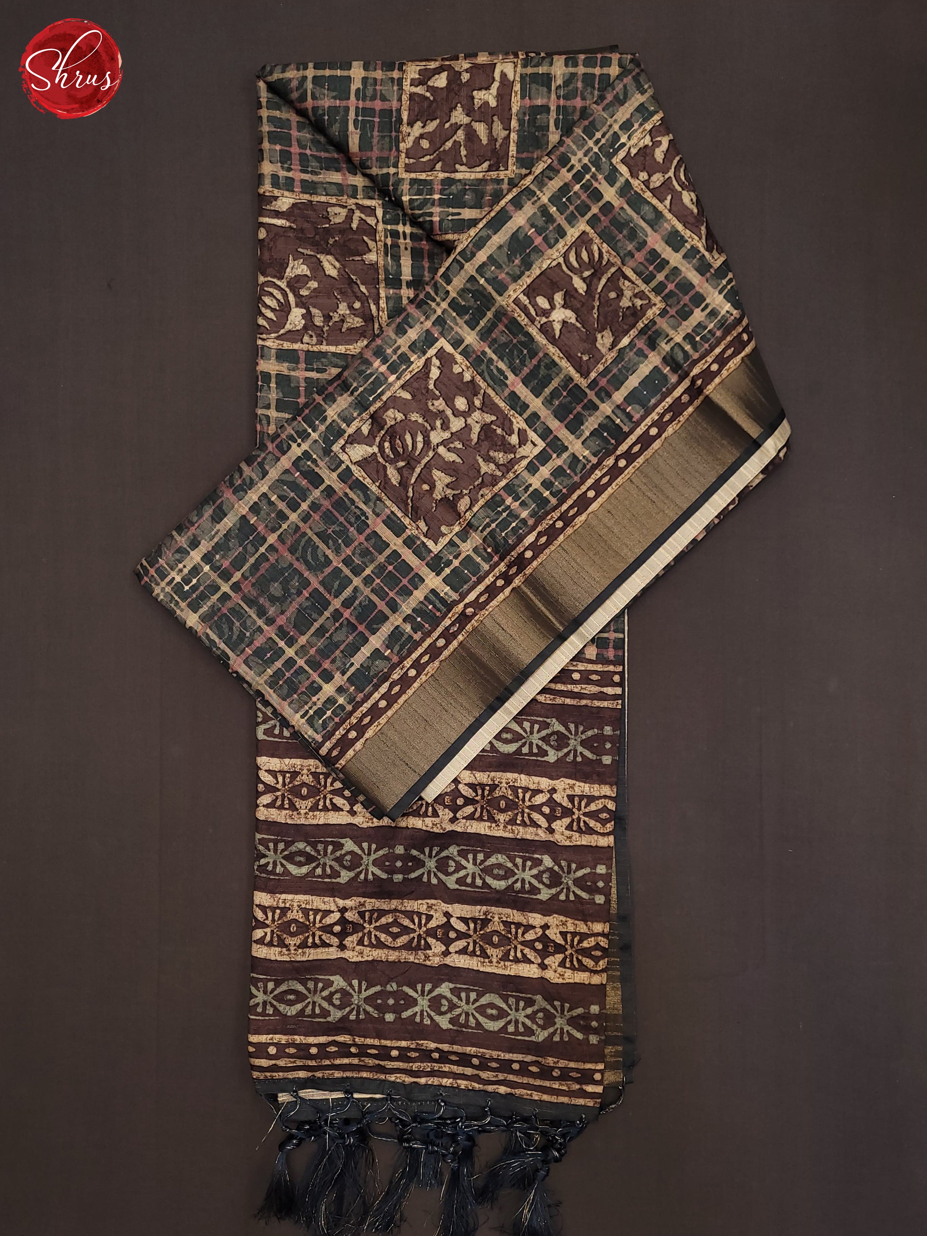 Grey(single Tone)- Semi Tussar Saree - Shop on ShrusEternity.com