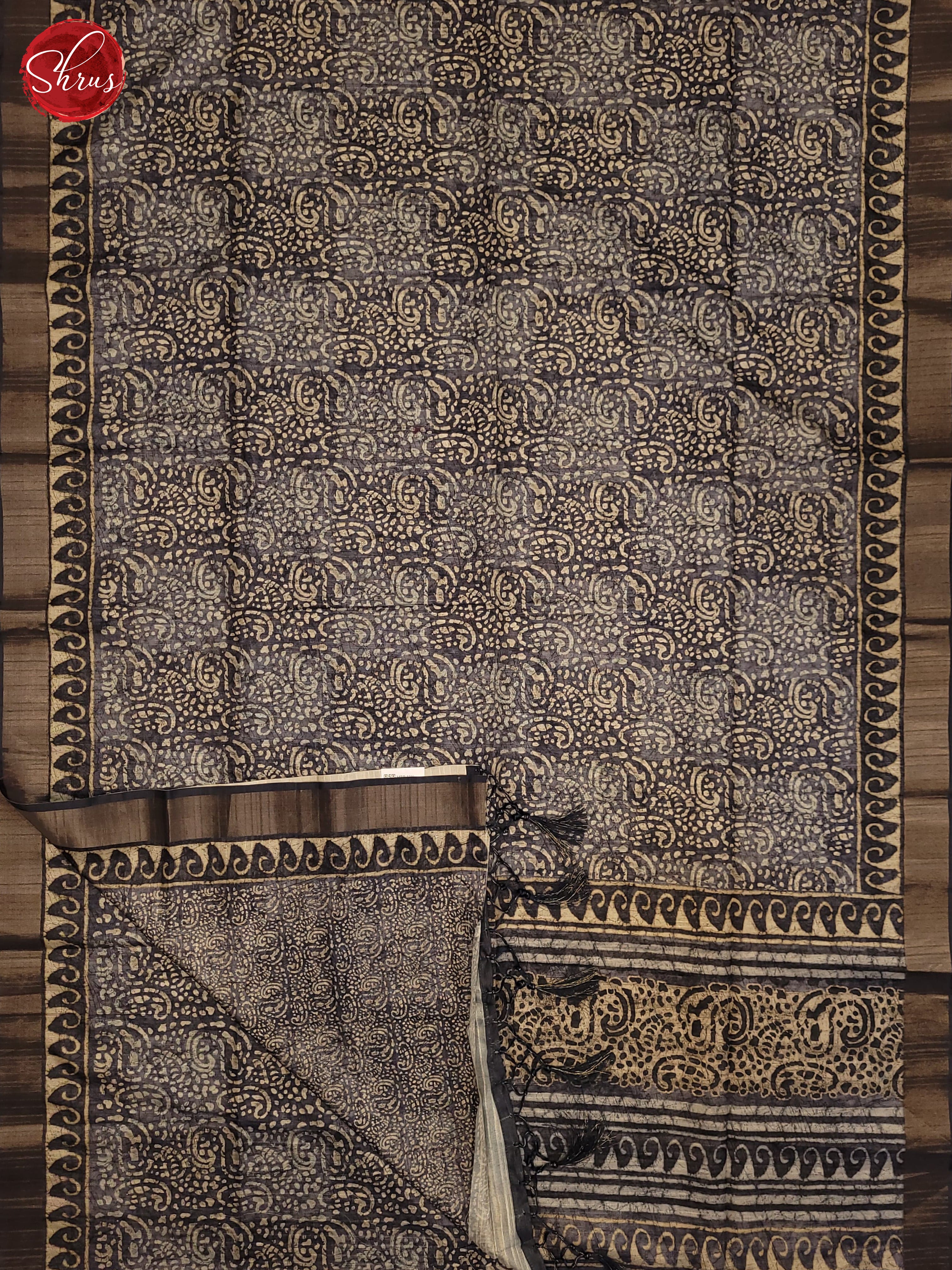 Grey(single Tone) - Semi Tussar Saree - Shop on ShrusEternity.com