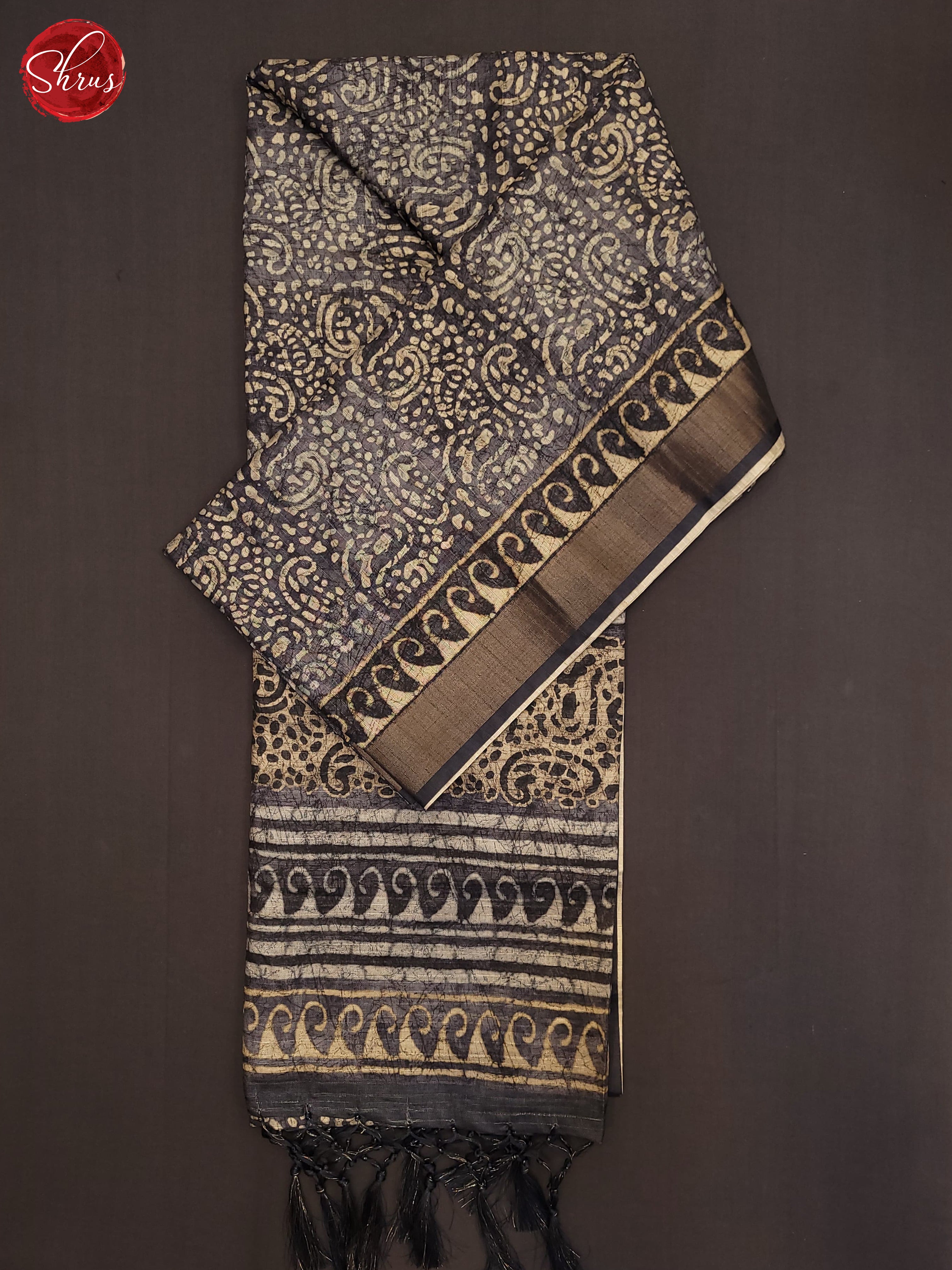 Grey(single Tone) - Semi Tussar Saree - Shop on ShrusEternity.com