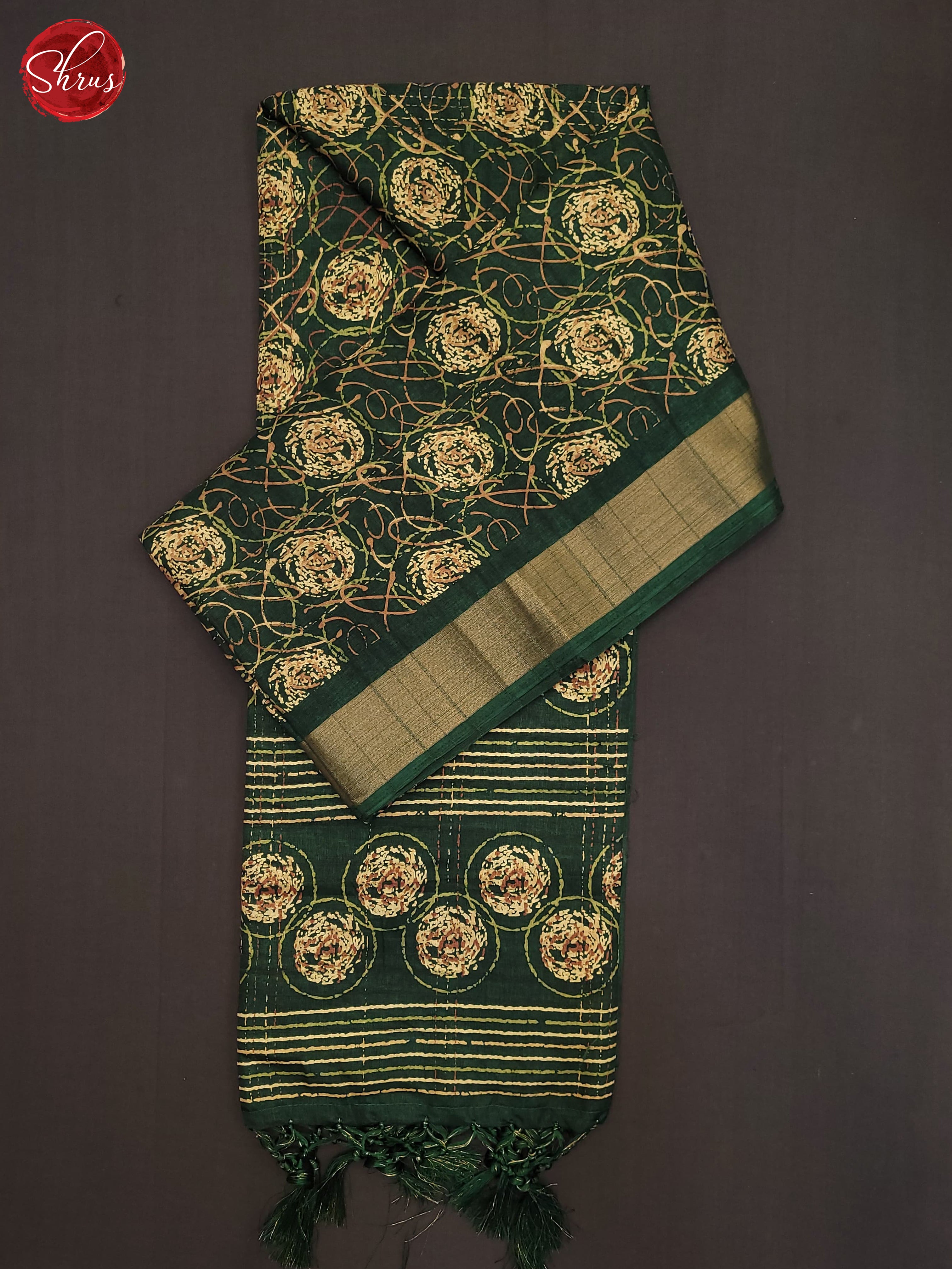 Green(SIngle Tone)- Semi Tussar Saree - Shop on ShrusEternity.com