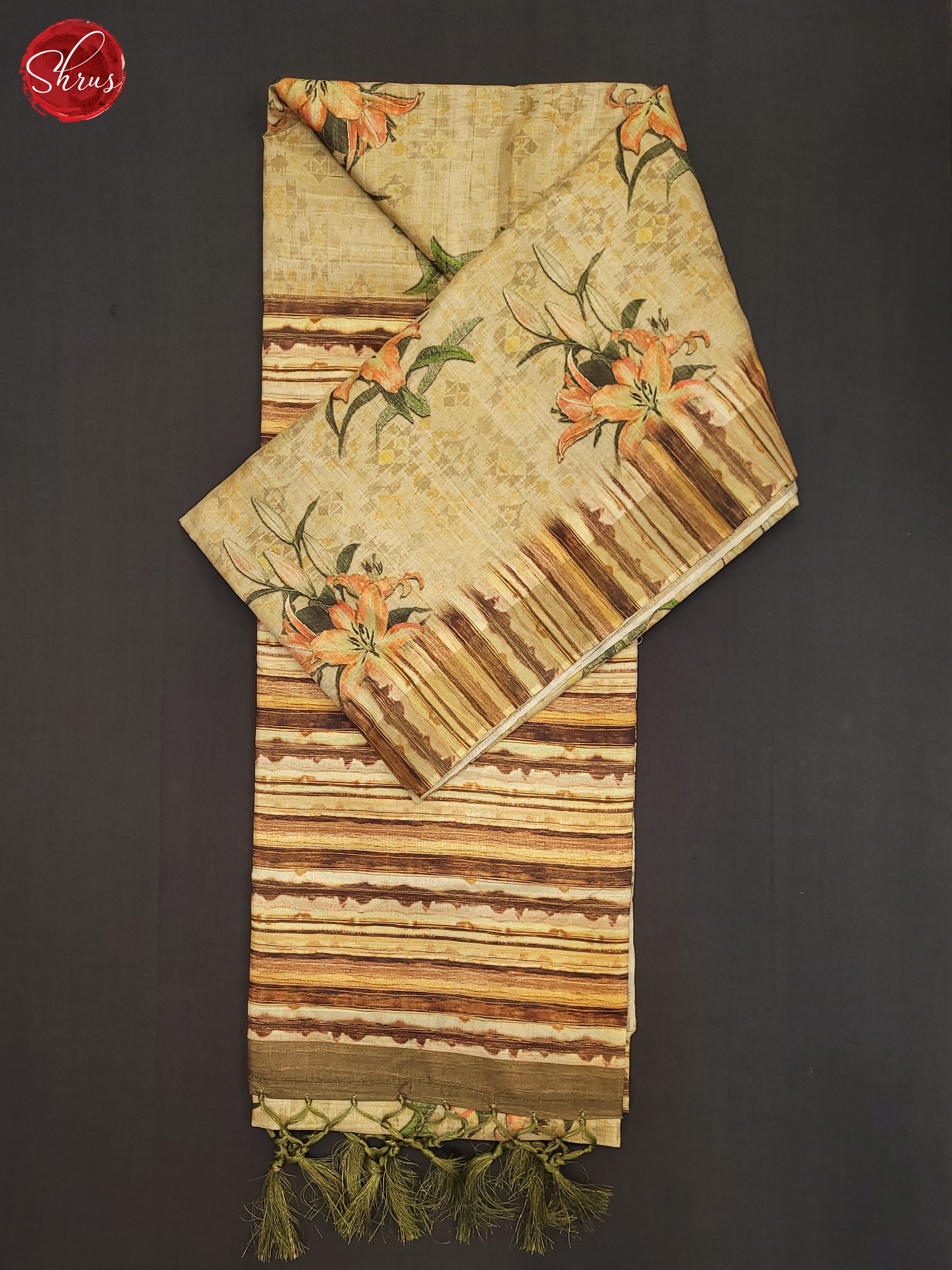 Green & Brown - Semi Tussar Saree - Shop on ShrusEternity.com