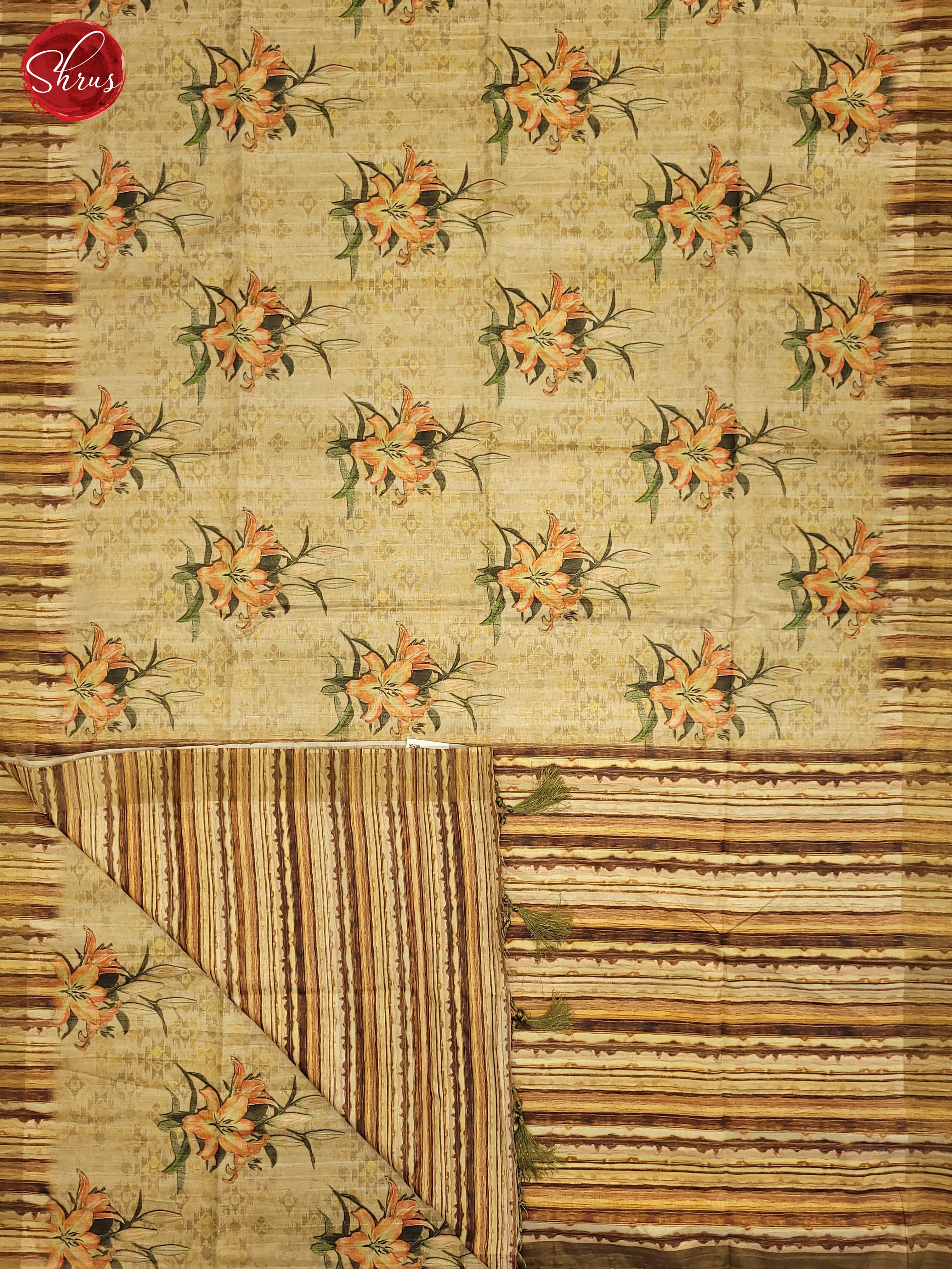 Green & Brown - Semi Tussar Saree - Shop on ShrusEternity.com