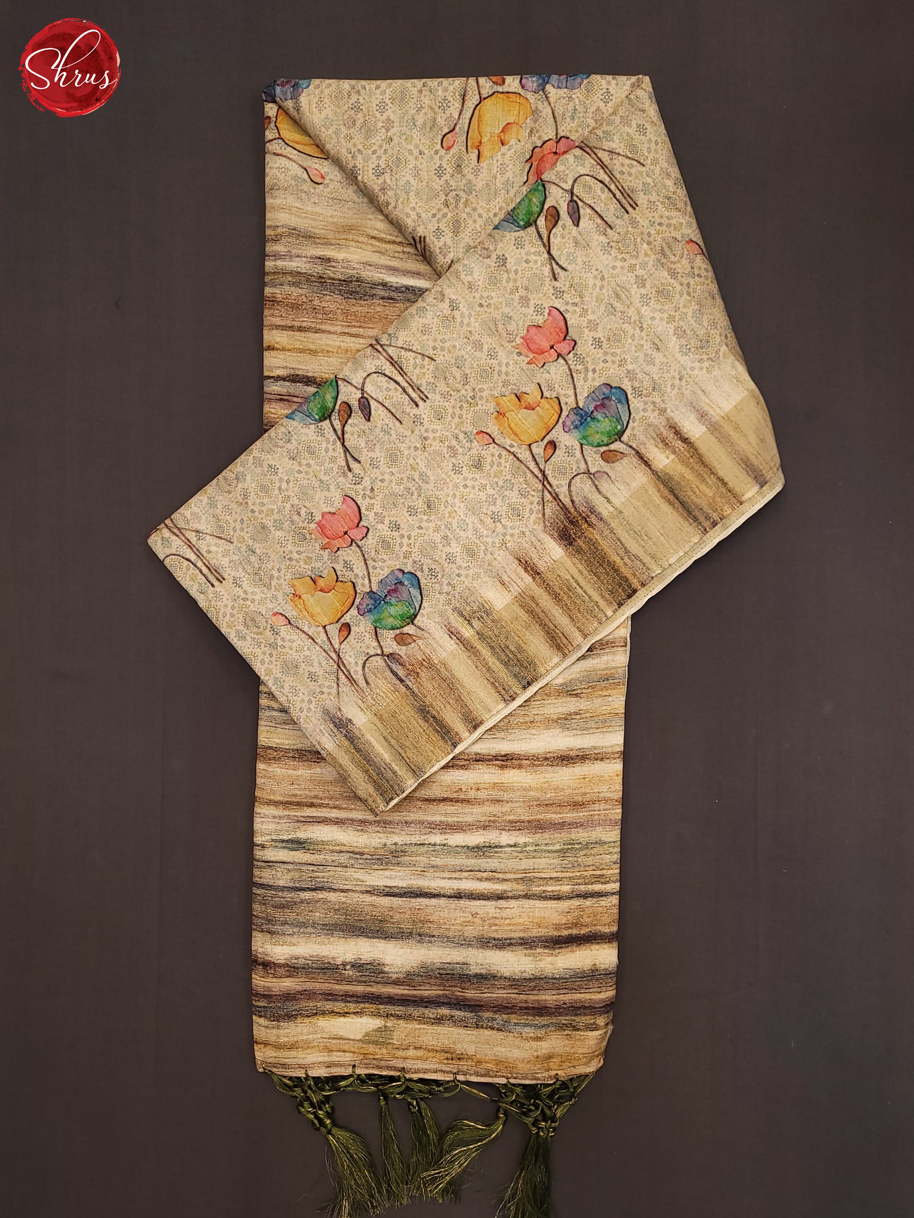 Grey & Brown - Semi Tussar Saree - Shop on ShrusEternity.com