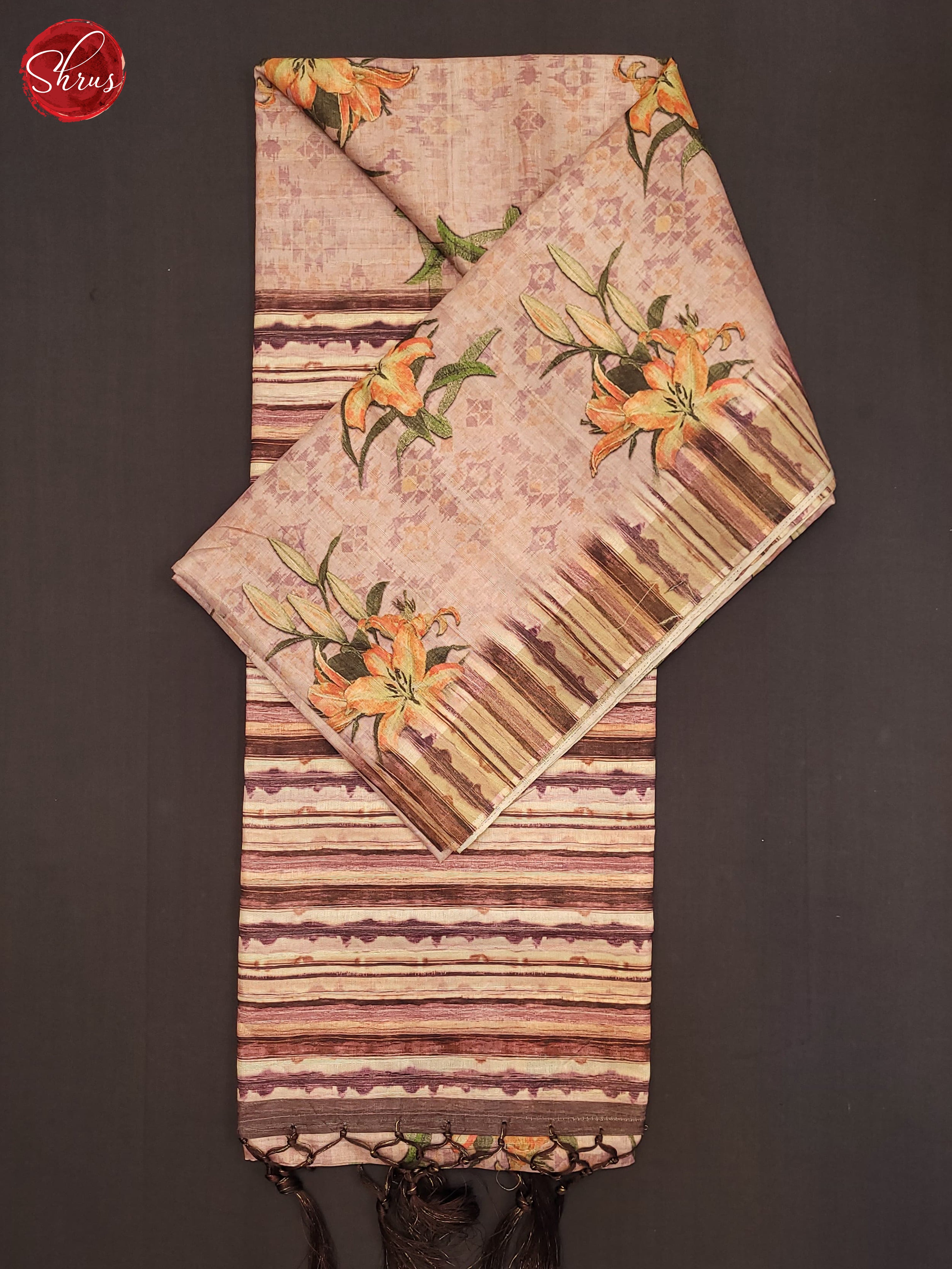 Pink & Brown - Semi Tussar Saree - Shop on ShrusEternity.com