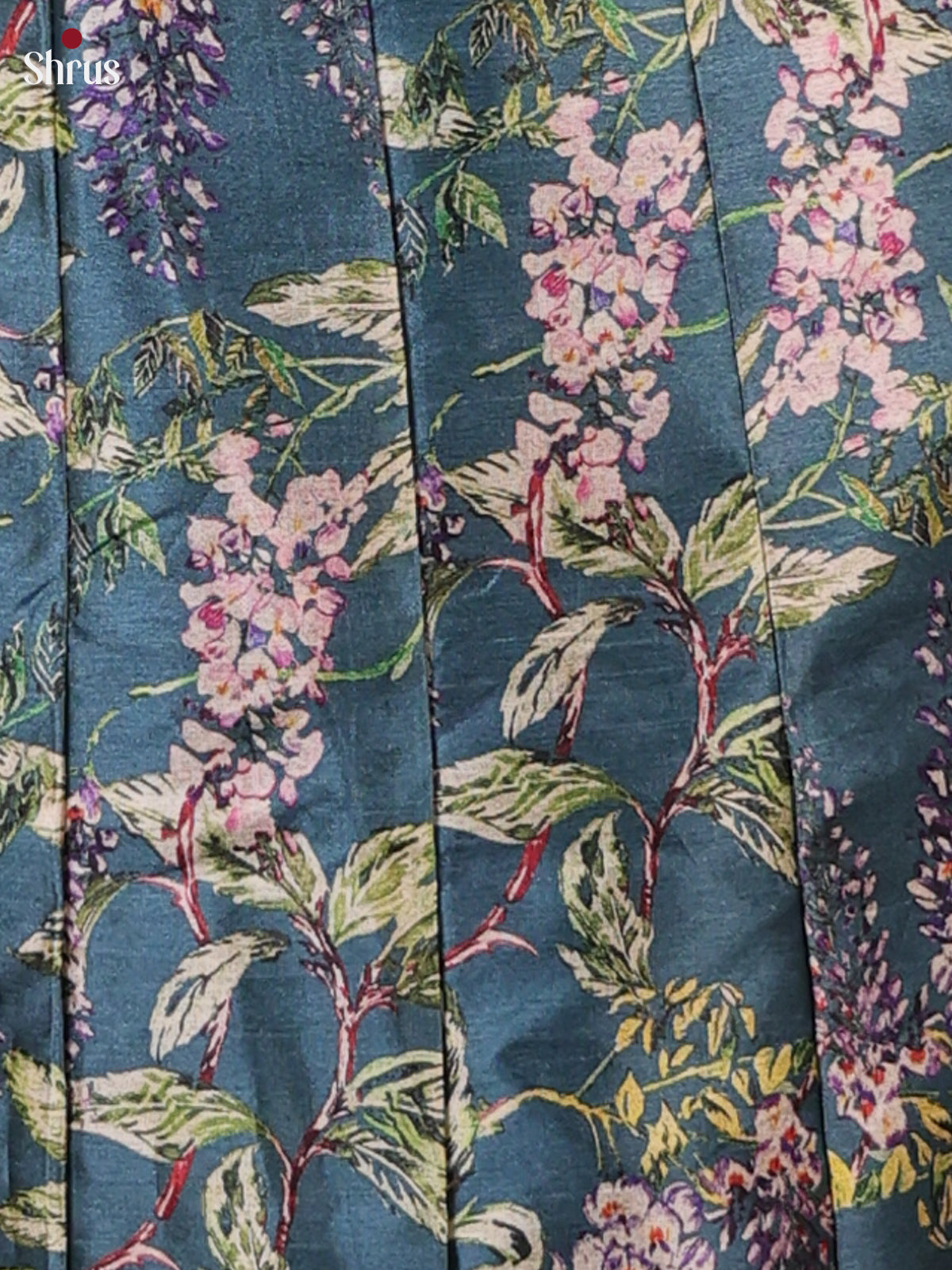 Blue - Chanderi floral printed Readymade kurti - Shop on ShrusEternity.com