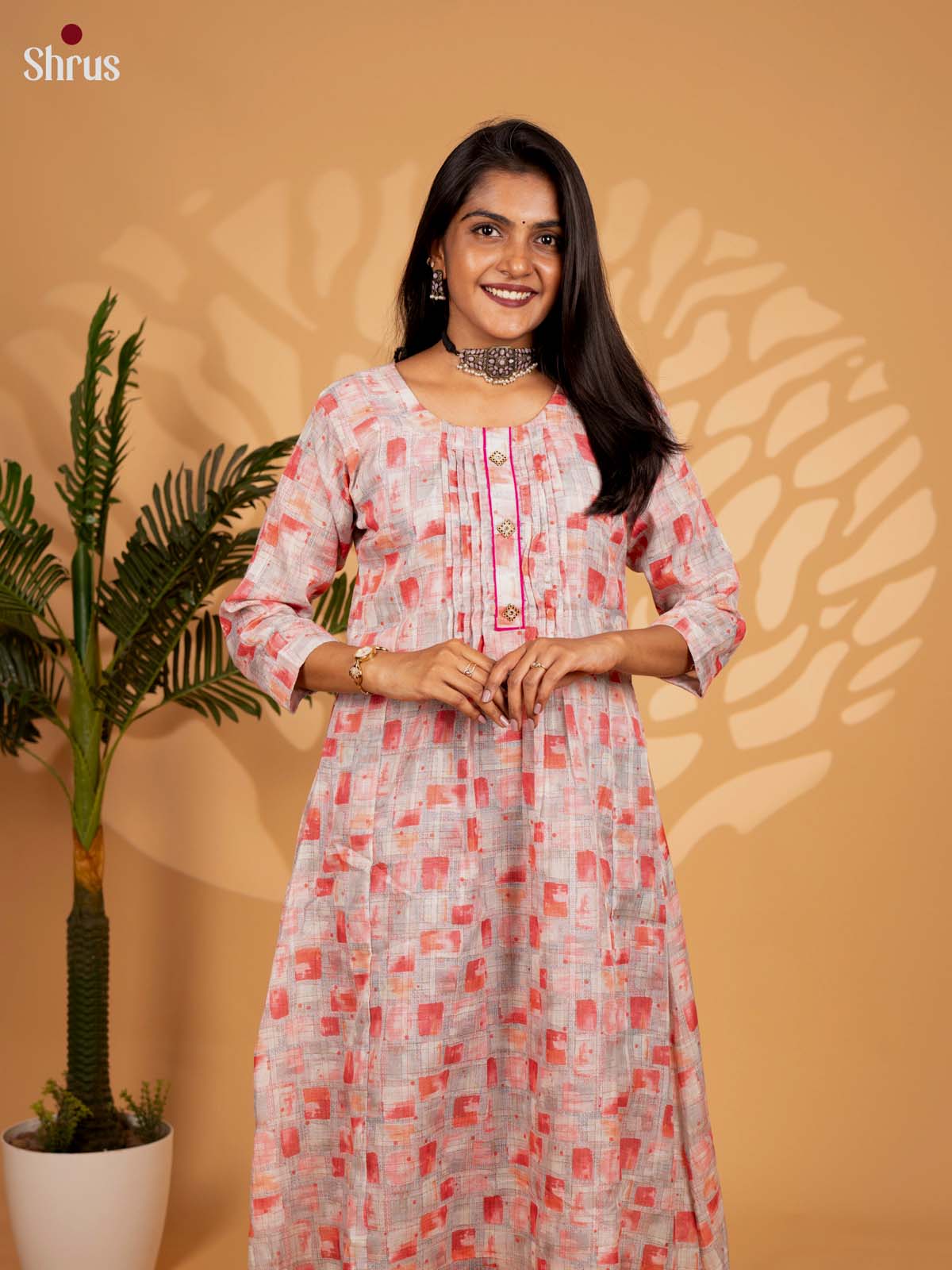 Grey & Pink - Readymade Kurti - Shop on ShrusEternity.com