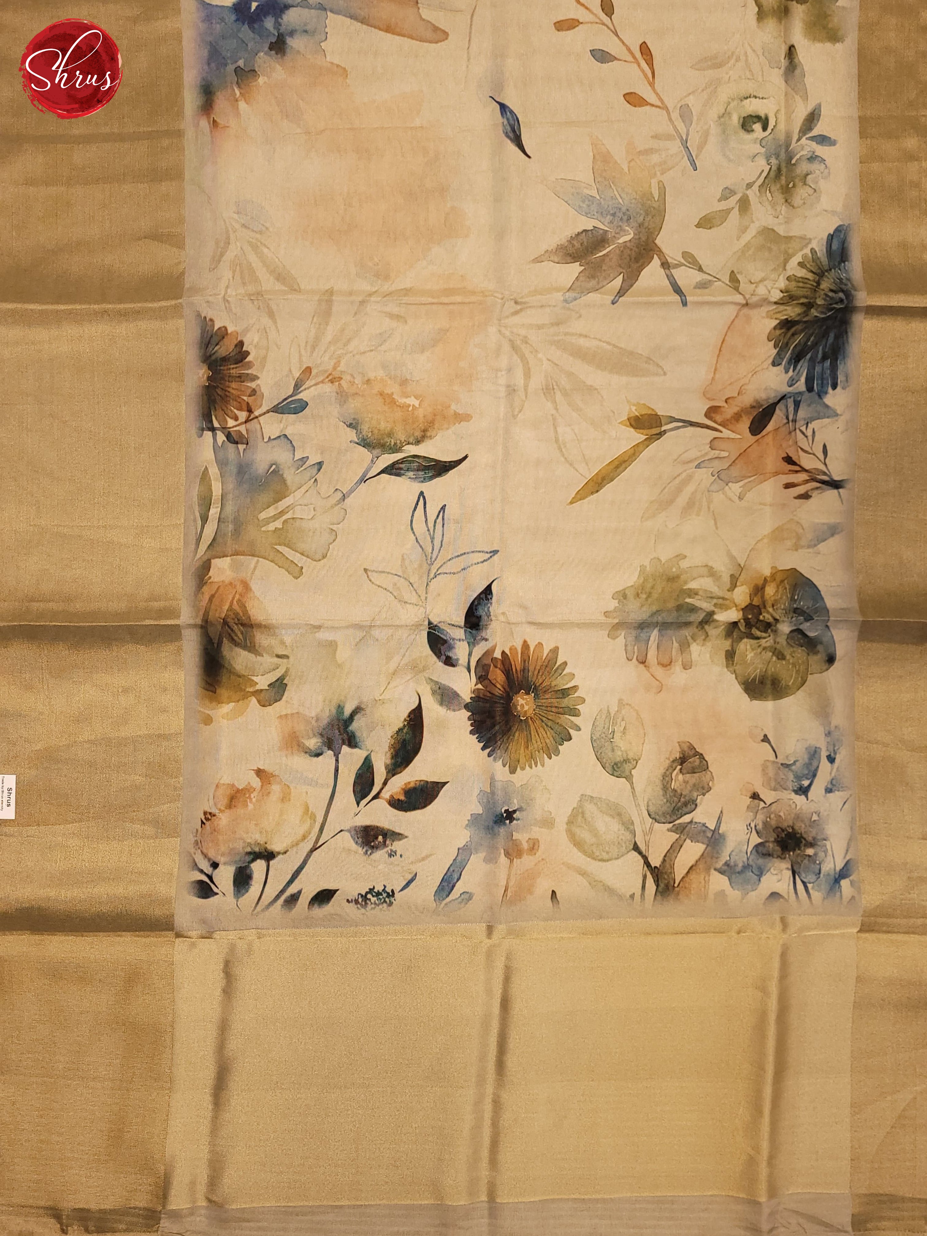 Beige - Semi Tissue Saree - Shop on ShrusEternity.com