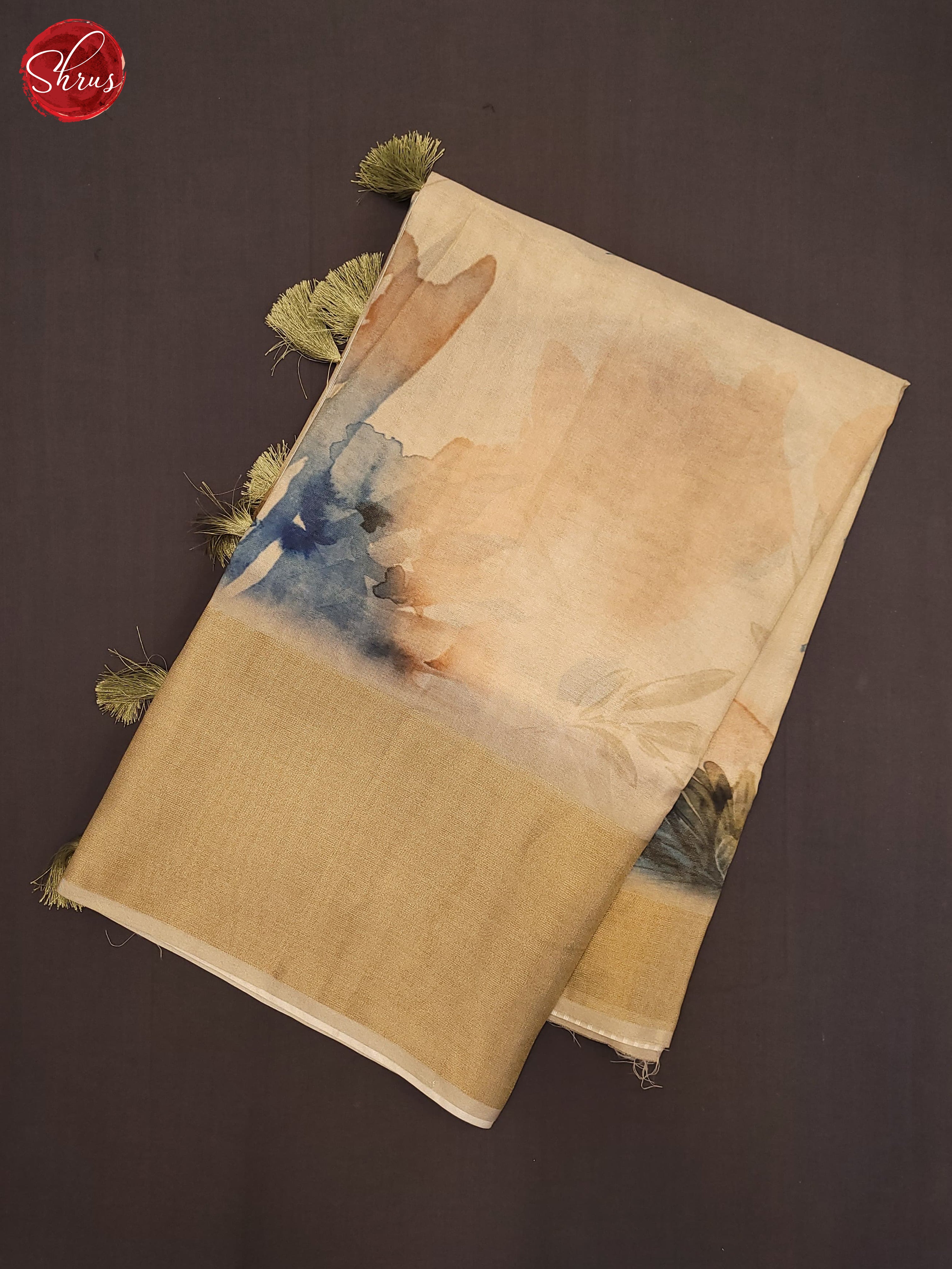 Beige - Semi Tissue Saree - Shop on ShrusEternity.com