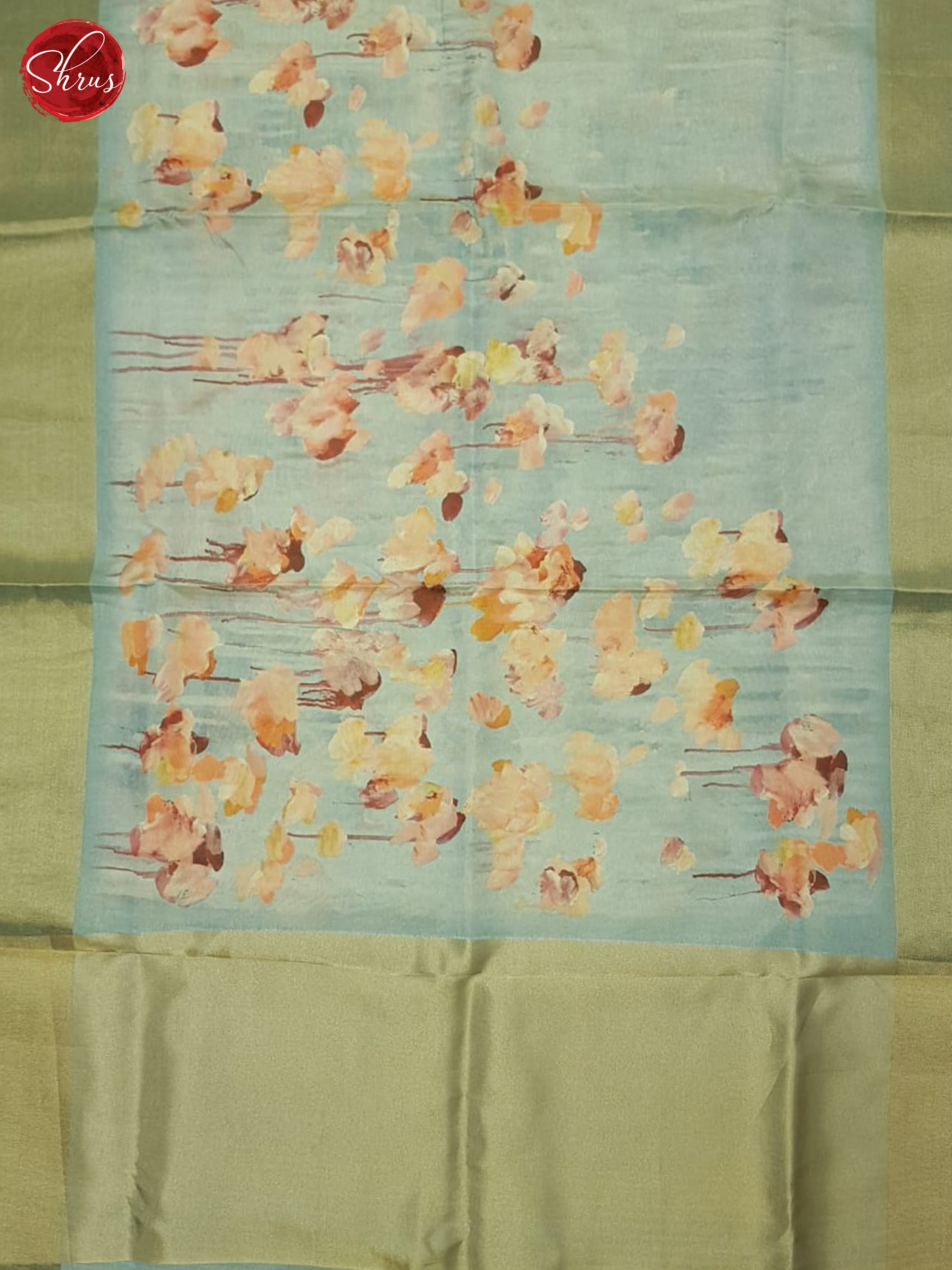 ice Blue(Single Tone) - Semi Tissue Saree - Shop on ShrusEternity.com