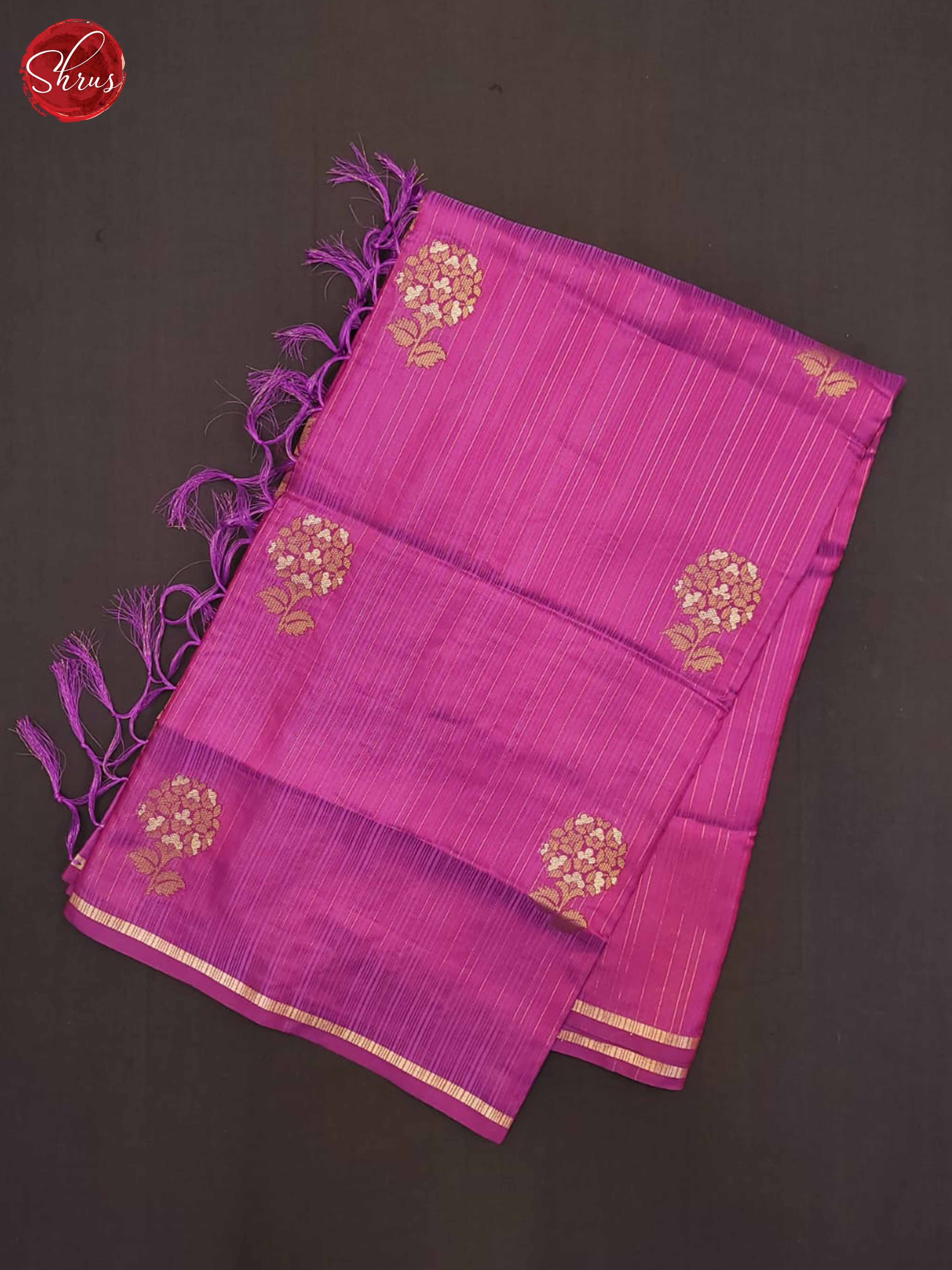 Pink(Single Tone)- SoftS ilk Half-pure Saree - Shop on ShrusEternity.com