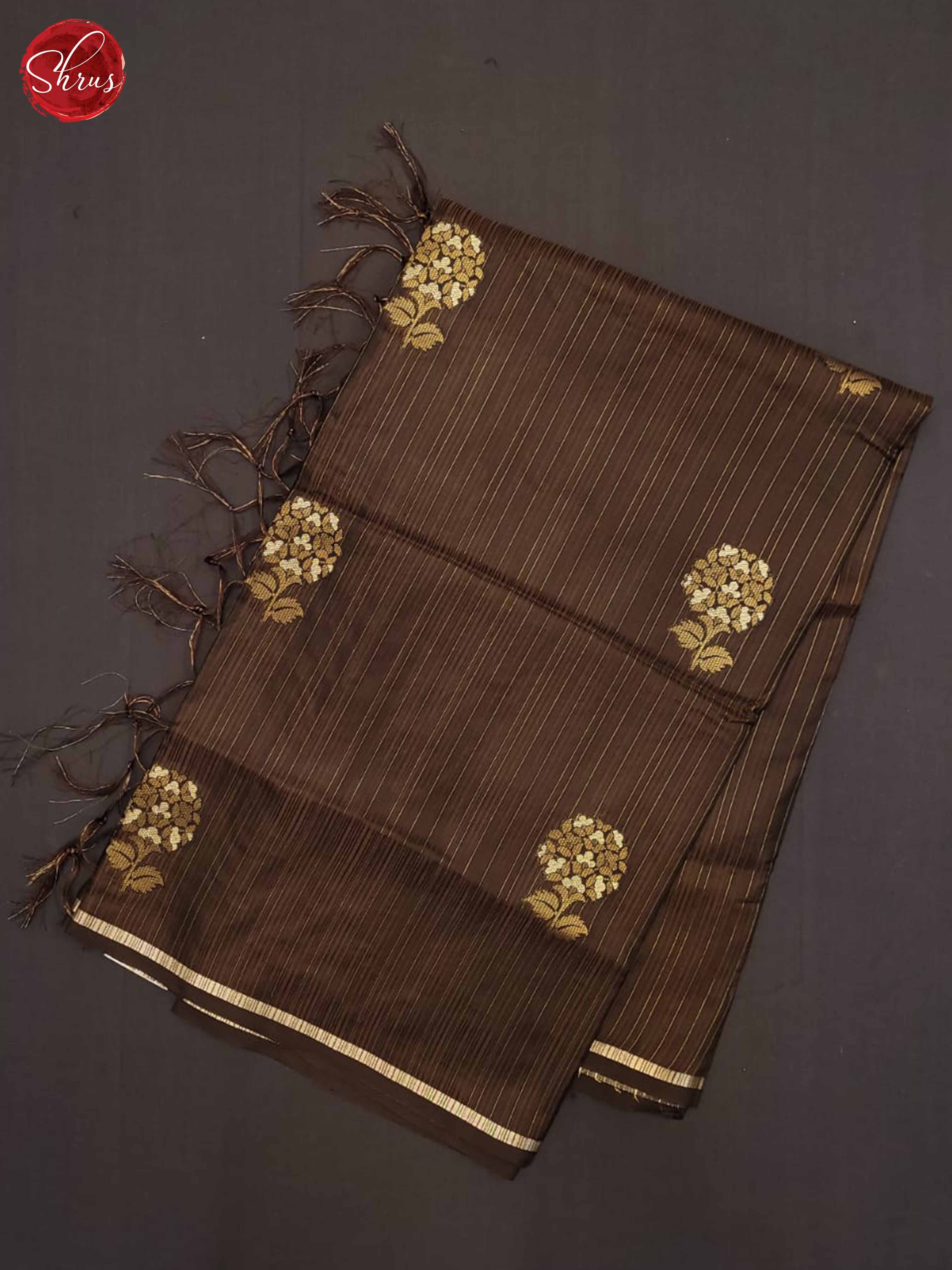 Brown(Single Tone)- Soft SIlk half-pure Saree - Shop on ShrusEternity.com