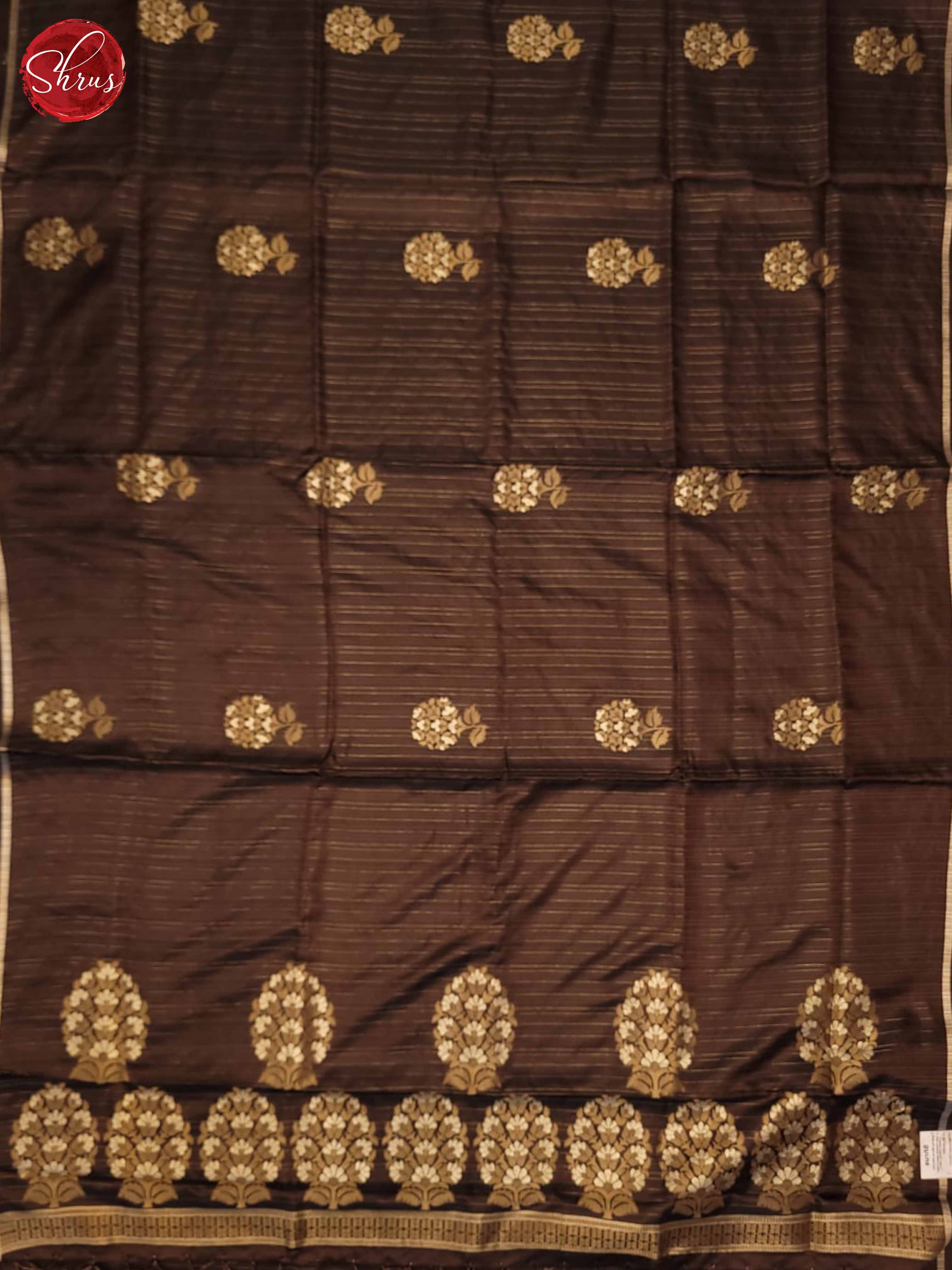 Brown(Single Tone)- Soft SIlk half-pure Saree - Shop on ShrusEternity.com