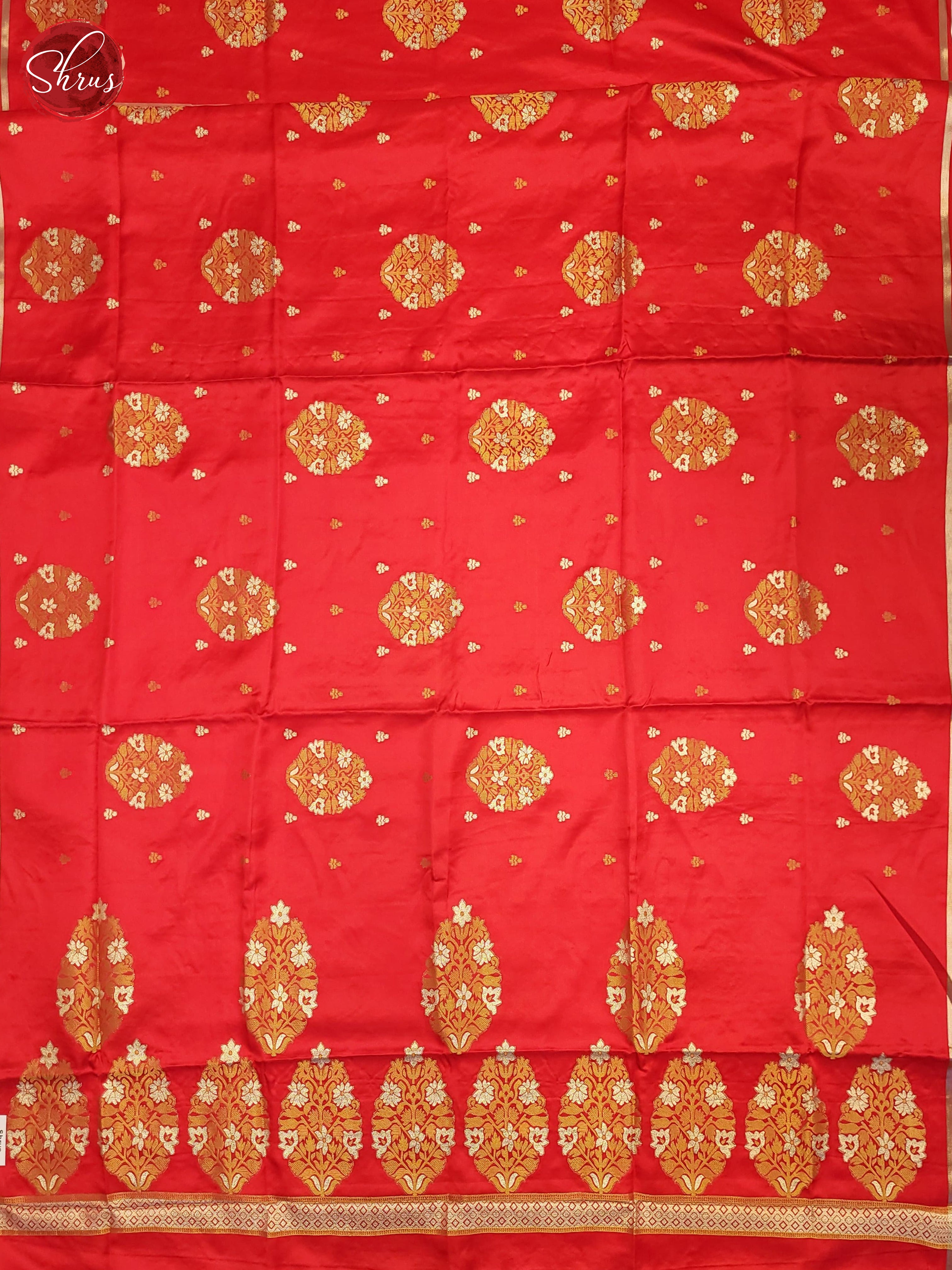 Pinkish red(Single Tone)- Soft Silk Half-pure Saree - Shop on ShrusEternity.com