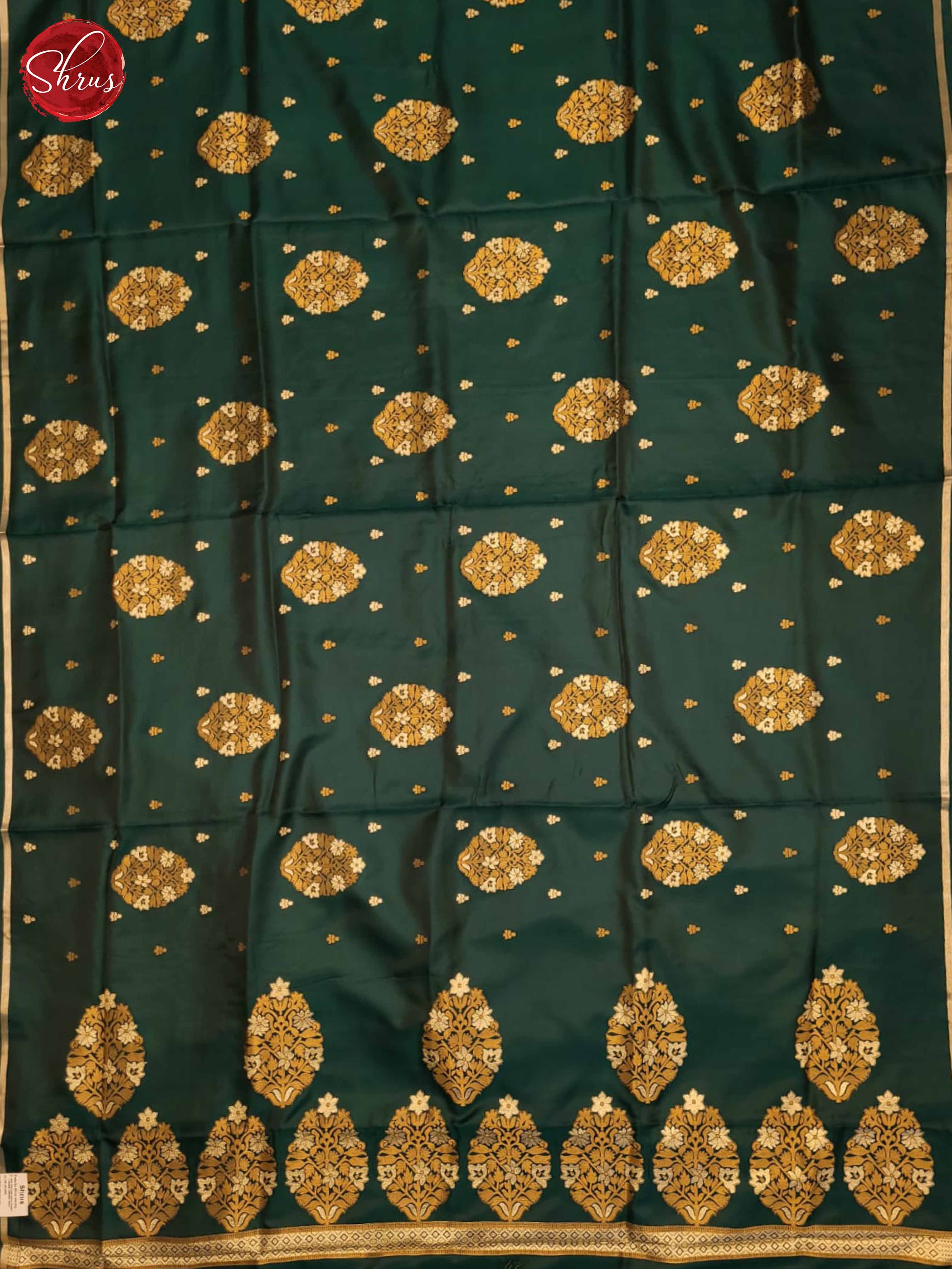 Green(Single Tone)- Soft Silk Half-pure Saree - Shop on ShrusEternity.com