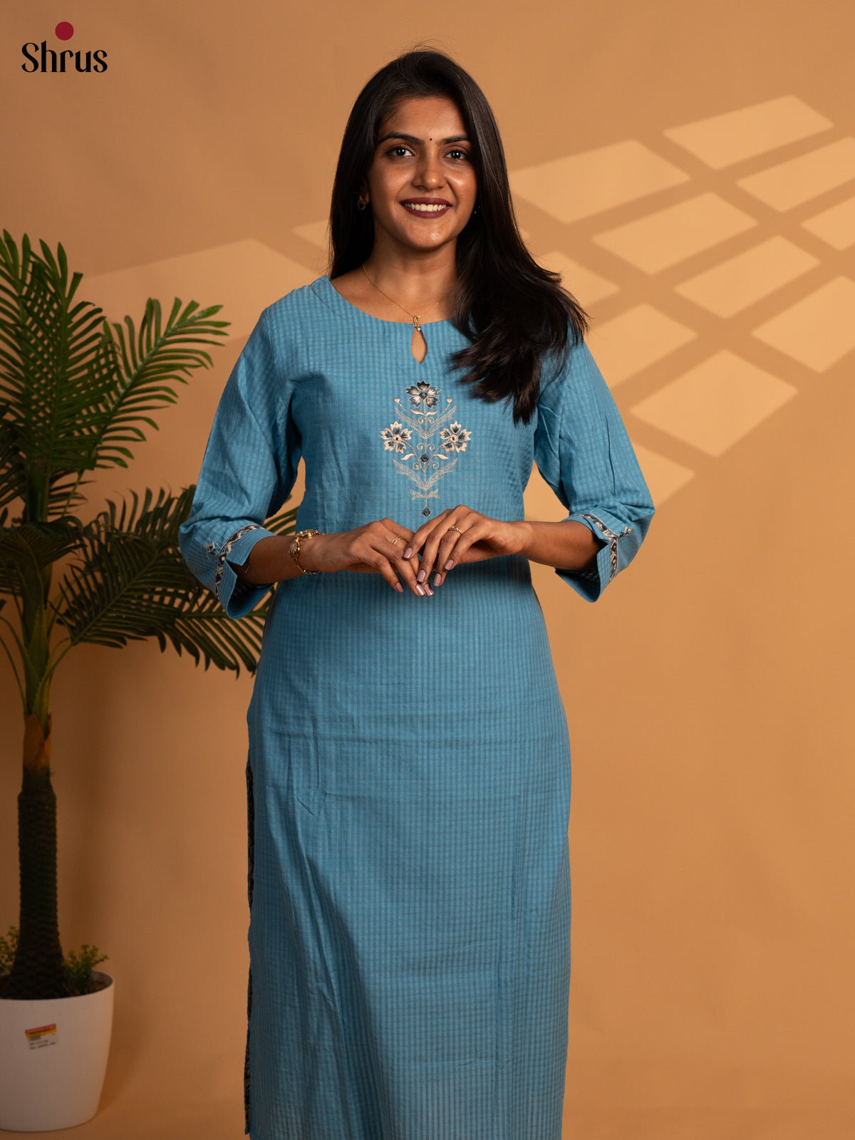 Blue - Readymade Kurti - Shop on ShrusEternity.com
