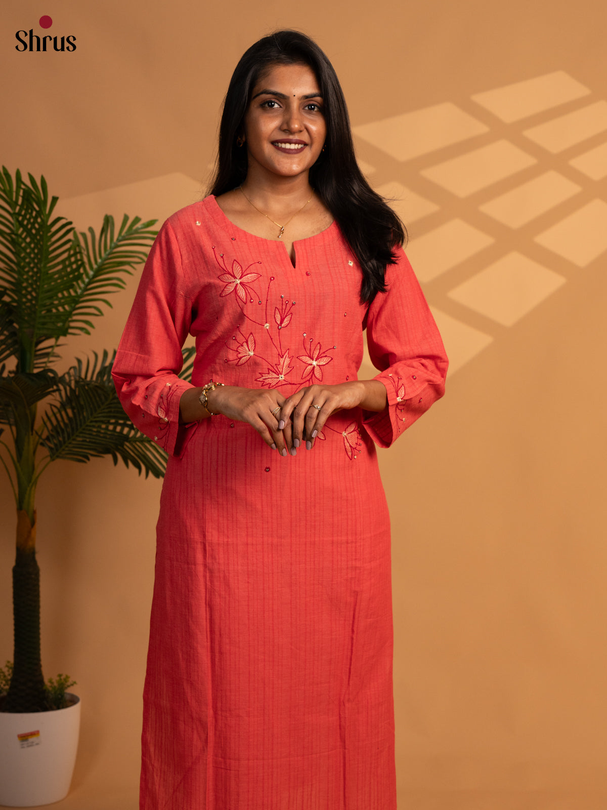 Red - Readymade kurti - Shop on ShrusEternity.com