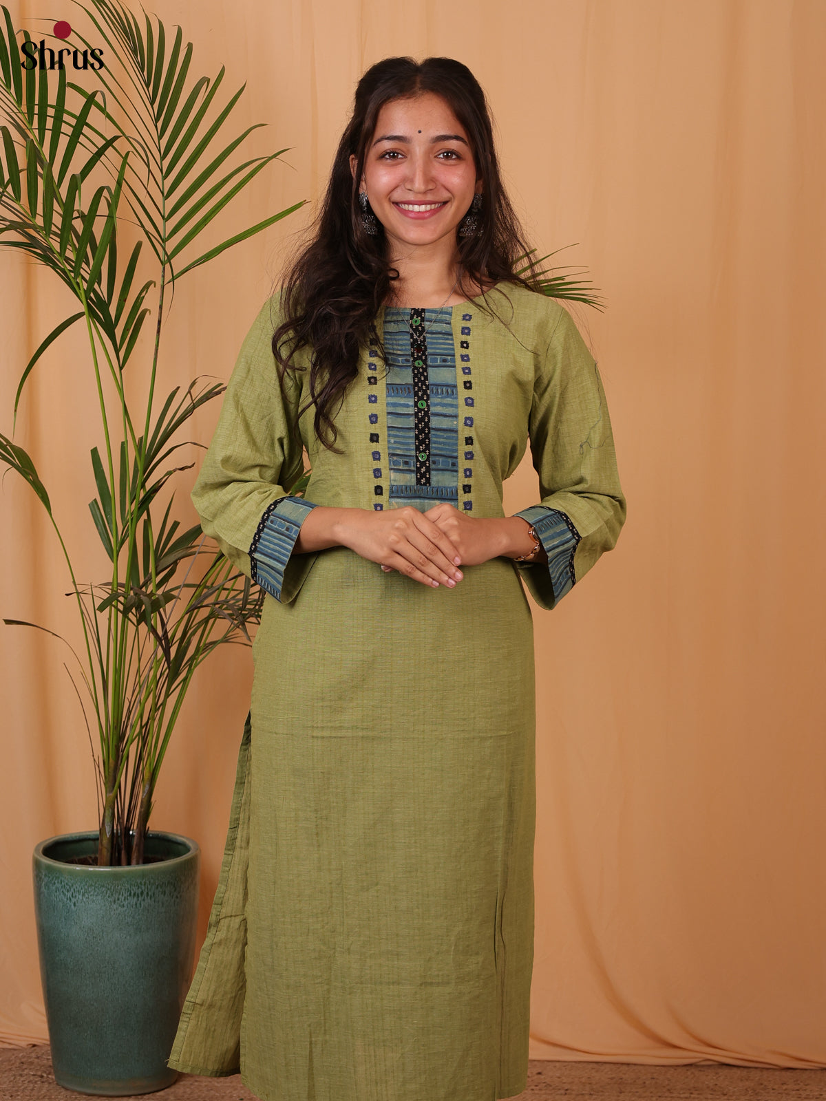 Green - Readymade Kurti - Shop on ShrusEternity.com