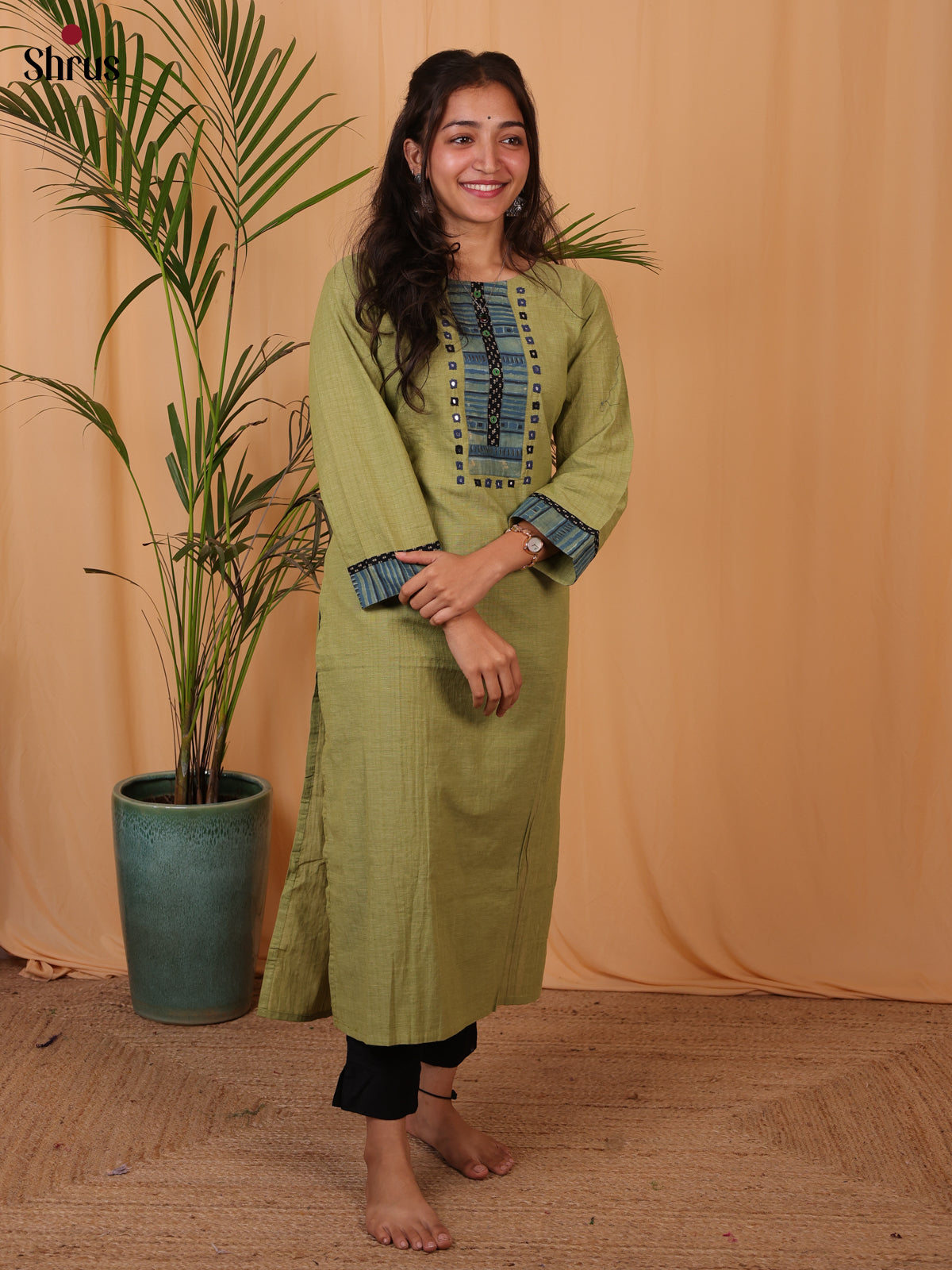 Green - Readymade Kurti - Shop on ShrusEternity.com