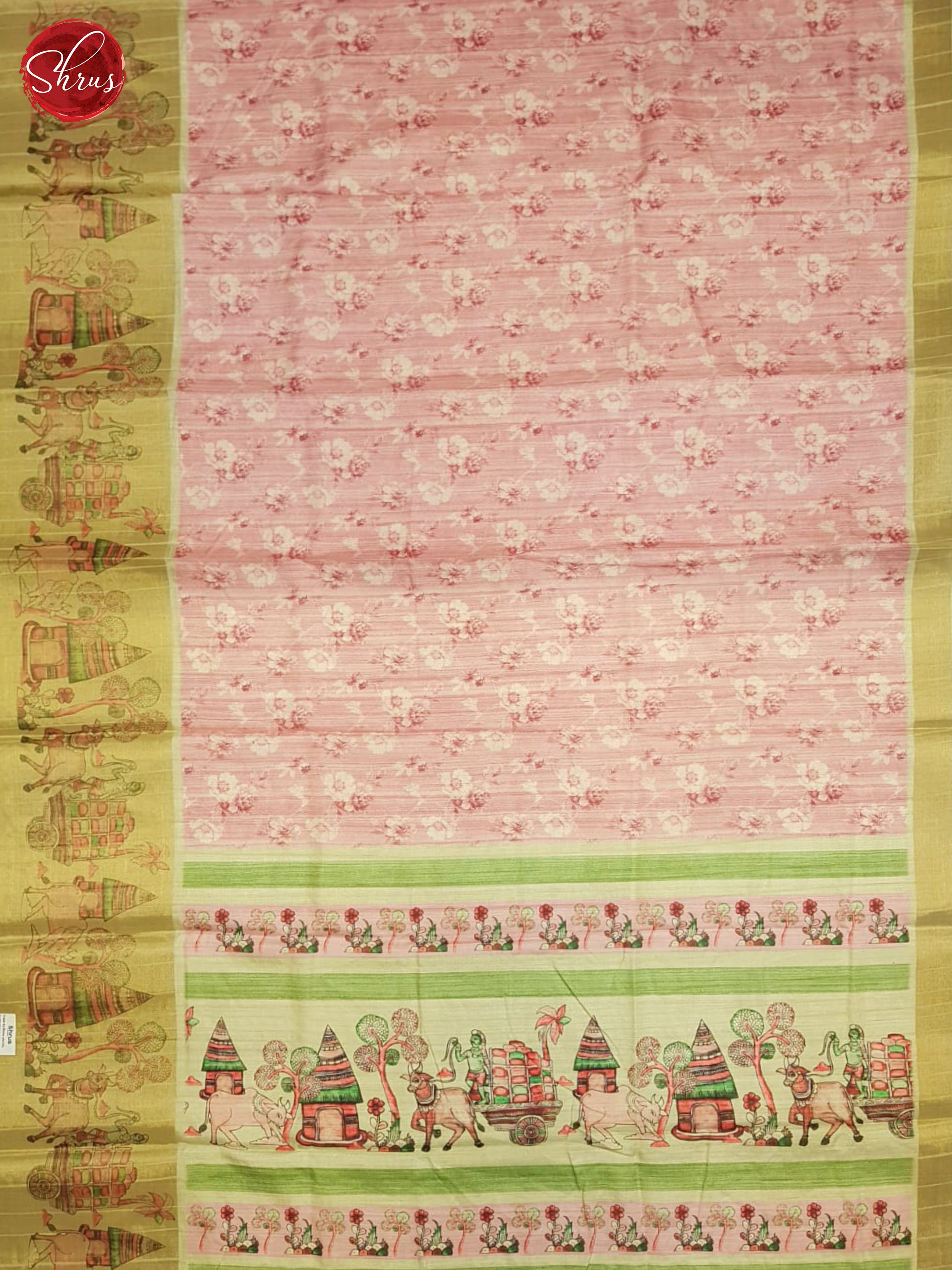 Pink And Beige-Semi Tussar saree - Shop on ShrusEternity.com
